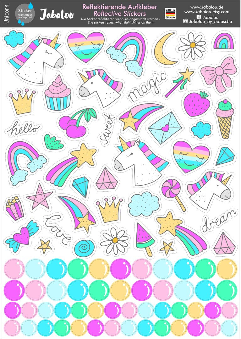 REFLECT Fahrradaufkleber Einhorn