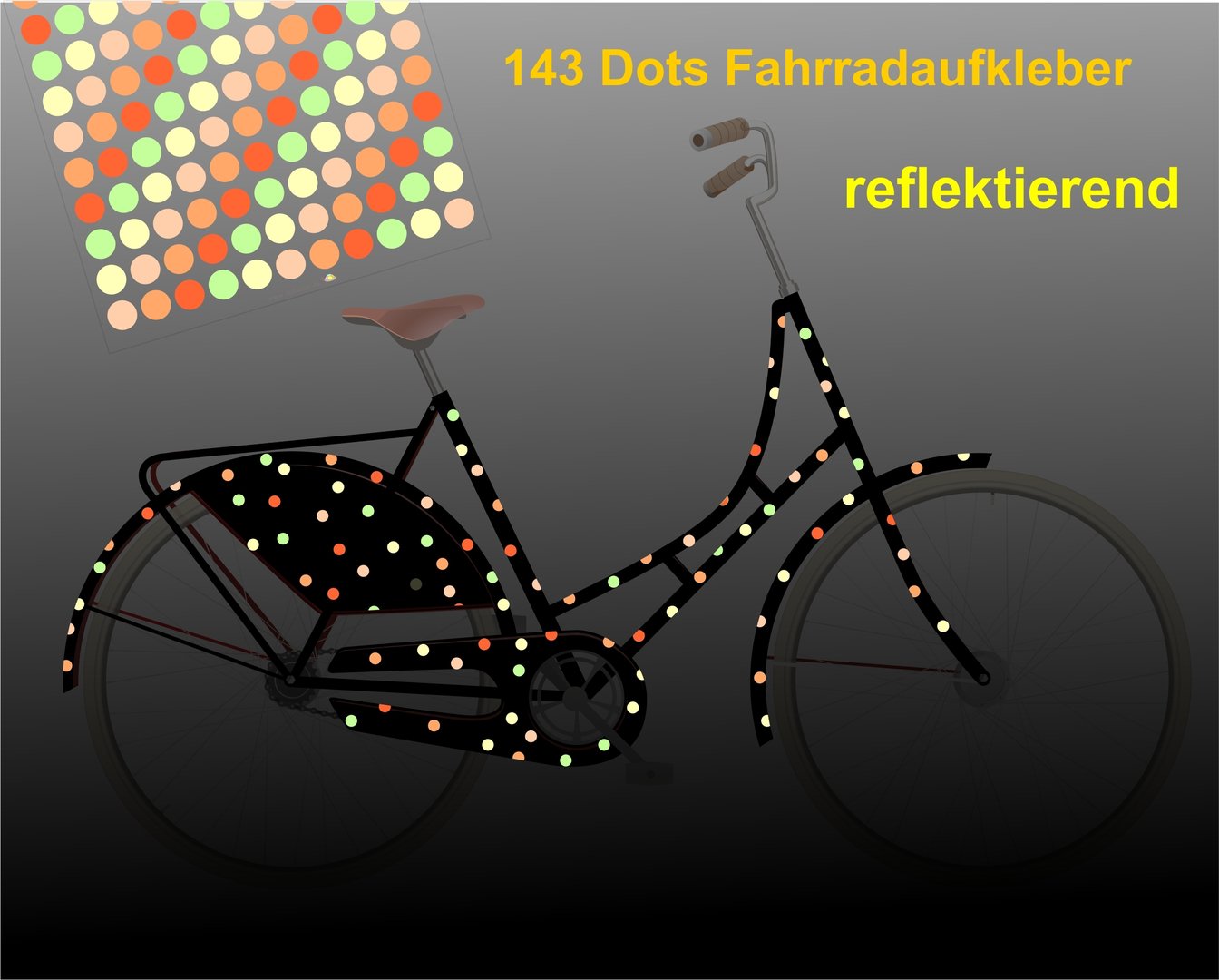 REFLECT Fahrradaufkleber Confetti MELON