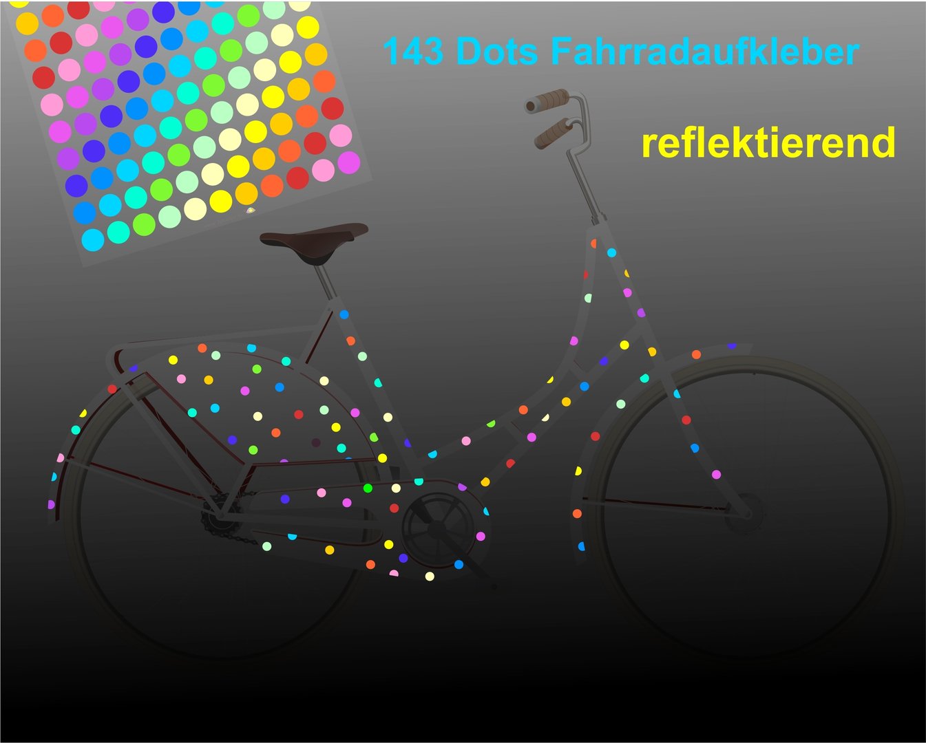 REFLECT Fahrradaufkleber Confetti RAINBOW