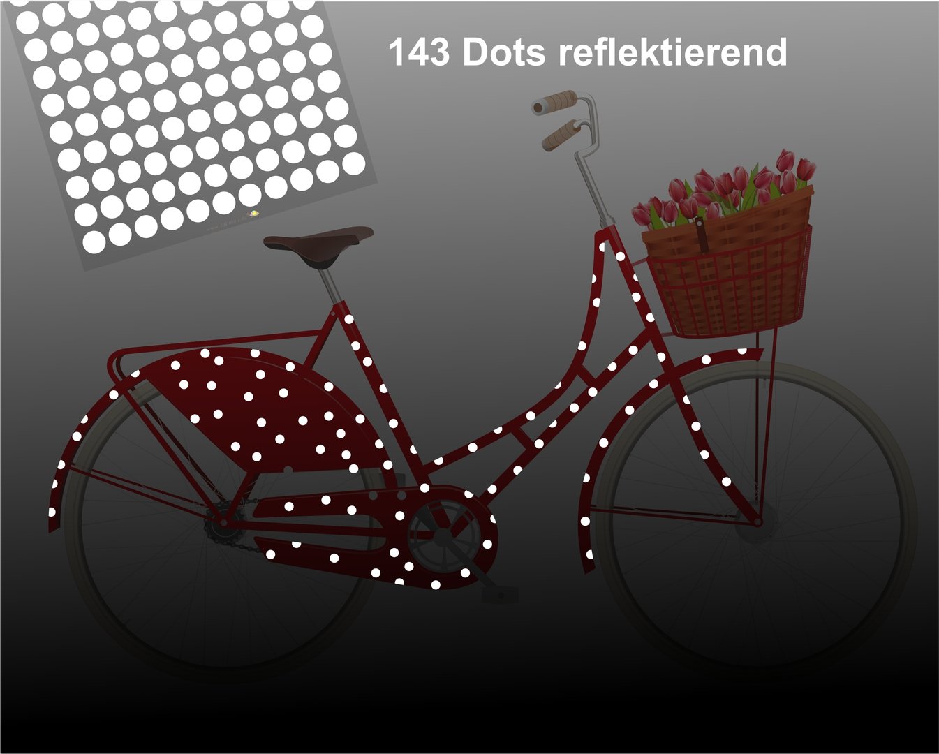 REFLECT Fahrradaufkleber Confetti WHITE