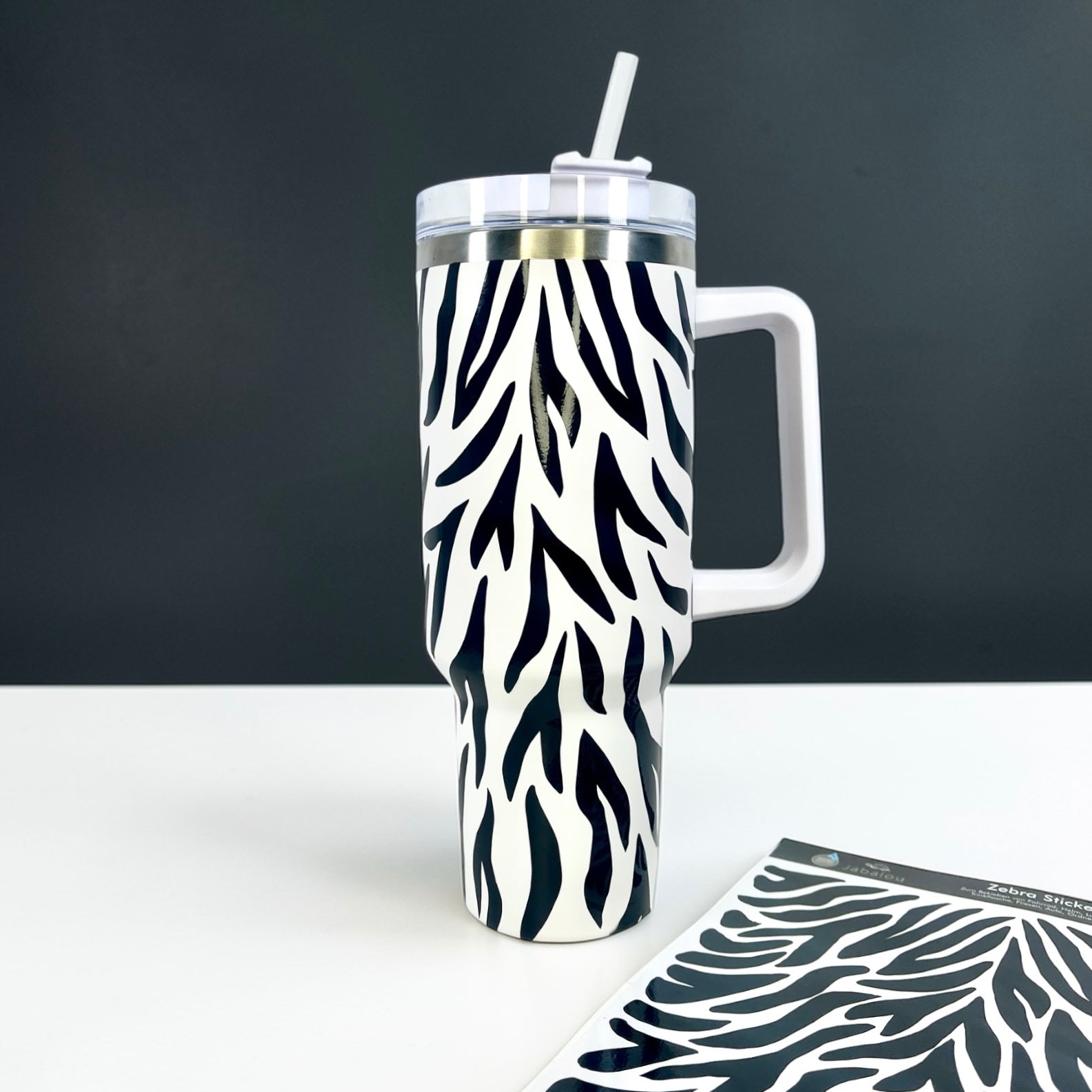 Zebra Animal Print Sticker A4 – Spülmaschinenfeste Lunchbox & Trinkflaschen Aufkleber - Wasserfest & langlebig