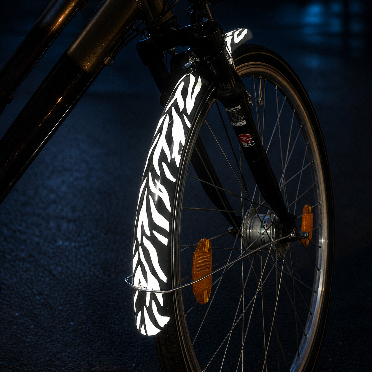 Reflektierende Fahrradaufkleber Zebra Muster - reflective Sticker für Fahrrad Helm