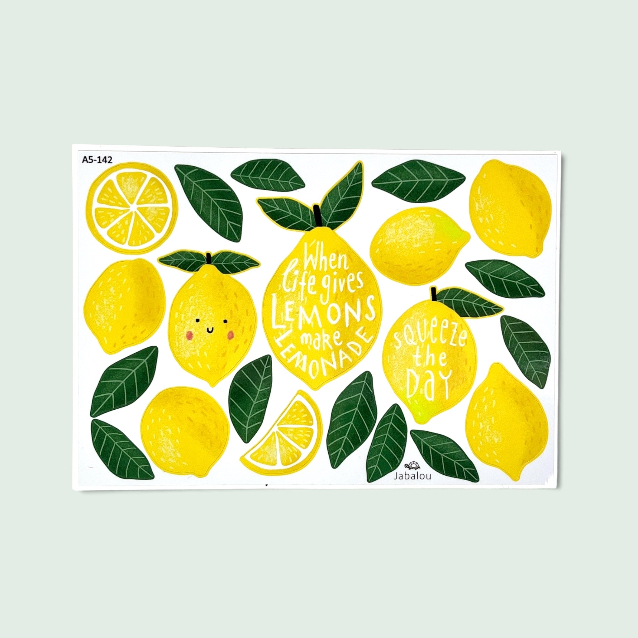 Zitronen spülmaschinenfeste Sticker für Lunchbox und Trinkflasche