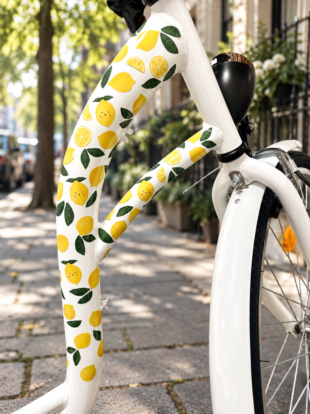 Reflektierende Fahrradaufkleber Zitronen - reflective Sticker für Fahrrad Helm