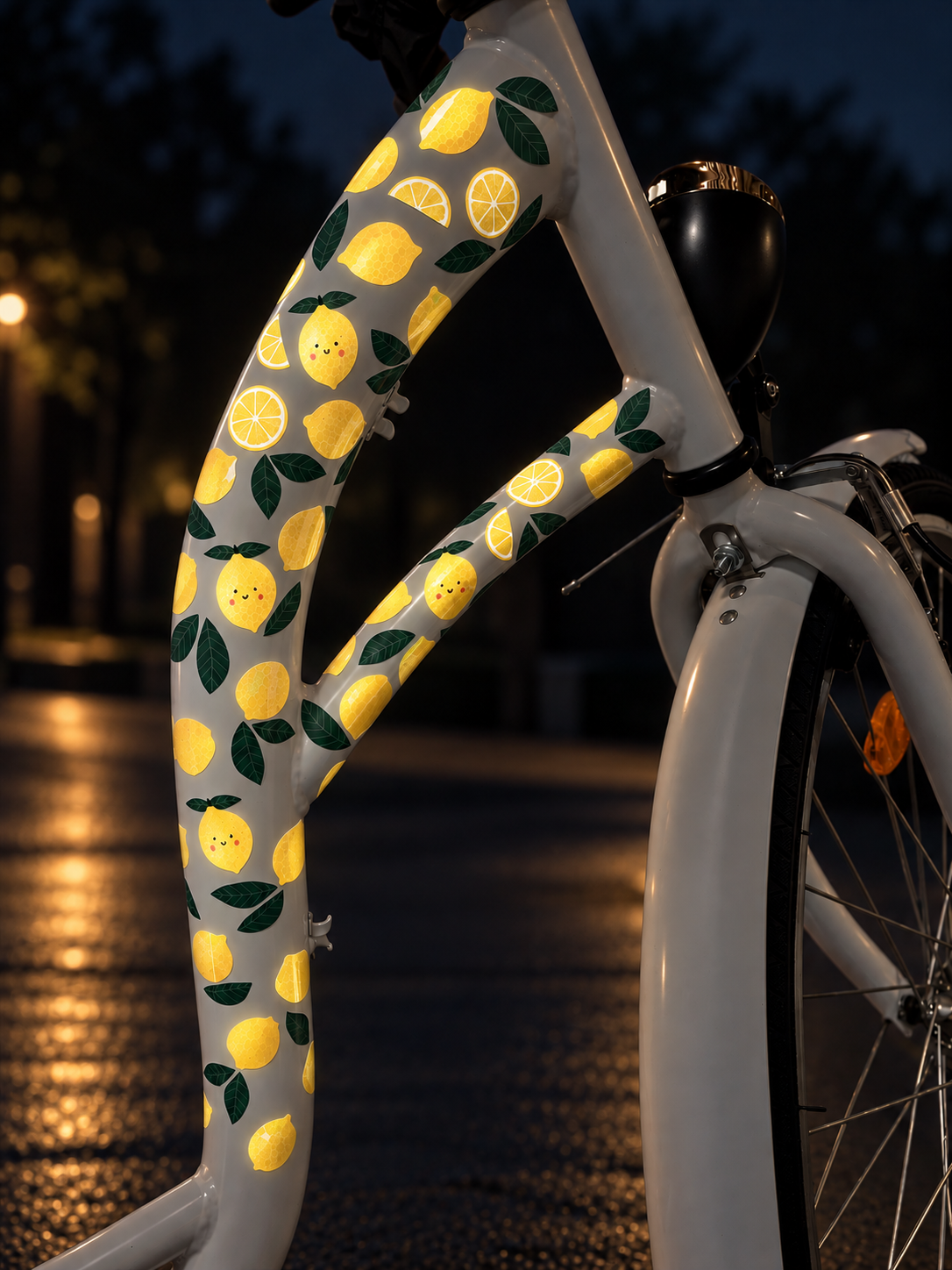 Reflektierende Fahrradaufkleber Zitronen - reflective Sticker für Fahrrad Helm