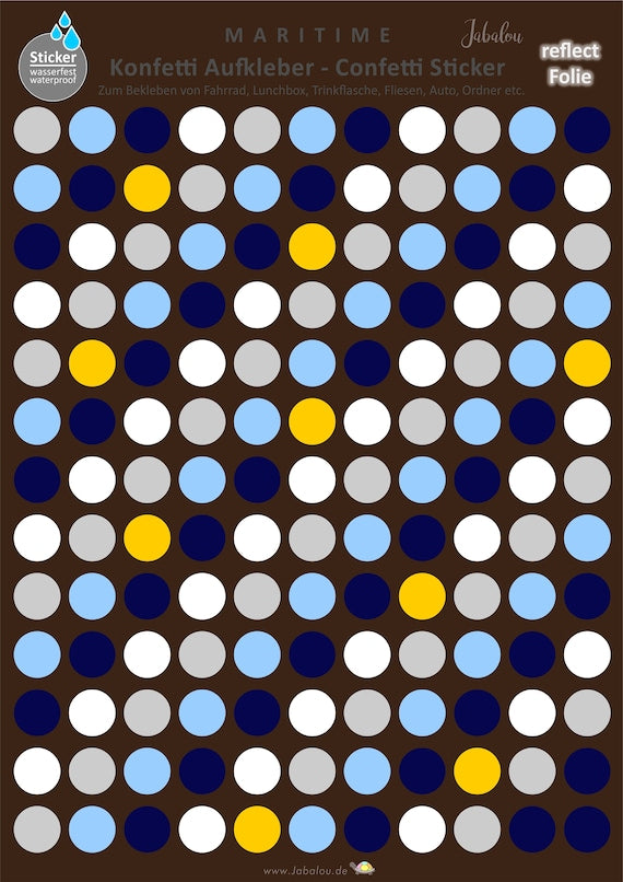REFLECT Fahrradaufkleber Confetti MARITIME