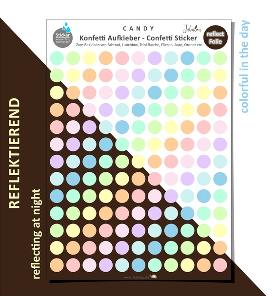 REFLECT Fahrradaufkleber Confetti CANDY
