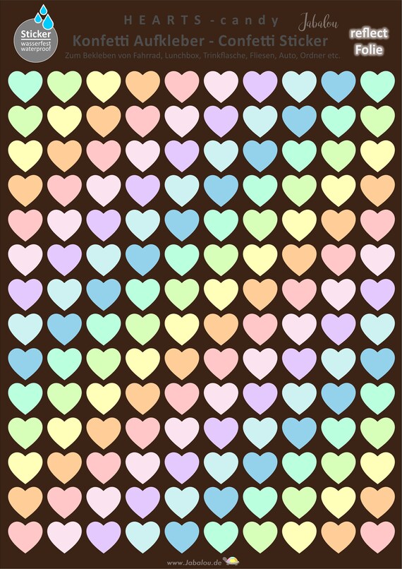REFLECT Fahrradaufkleber Confetti Herzen Candy