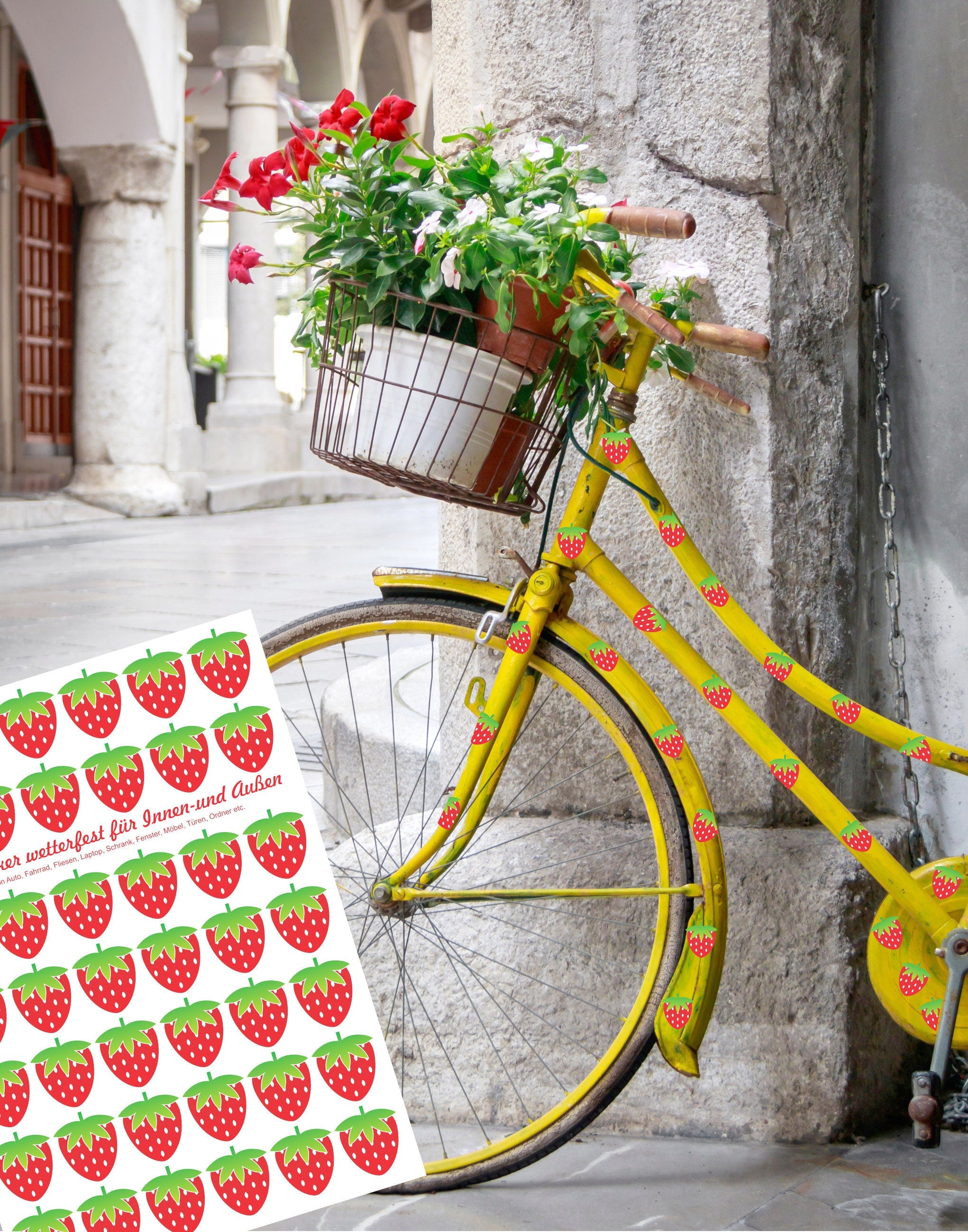 Sticker Erdbeeren wasserfeste Sticker Aufkleber
