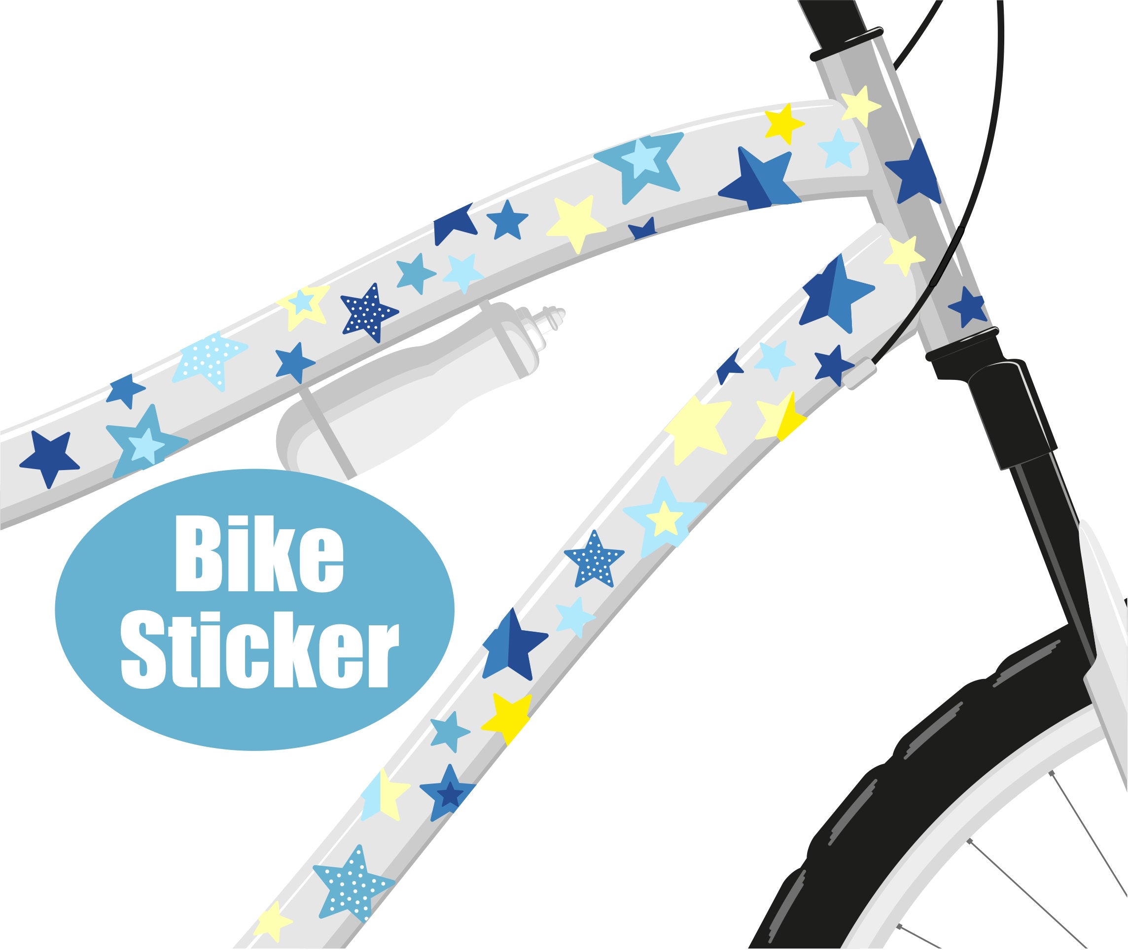Fahrradaufkleber Sterne Fahrrad