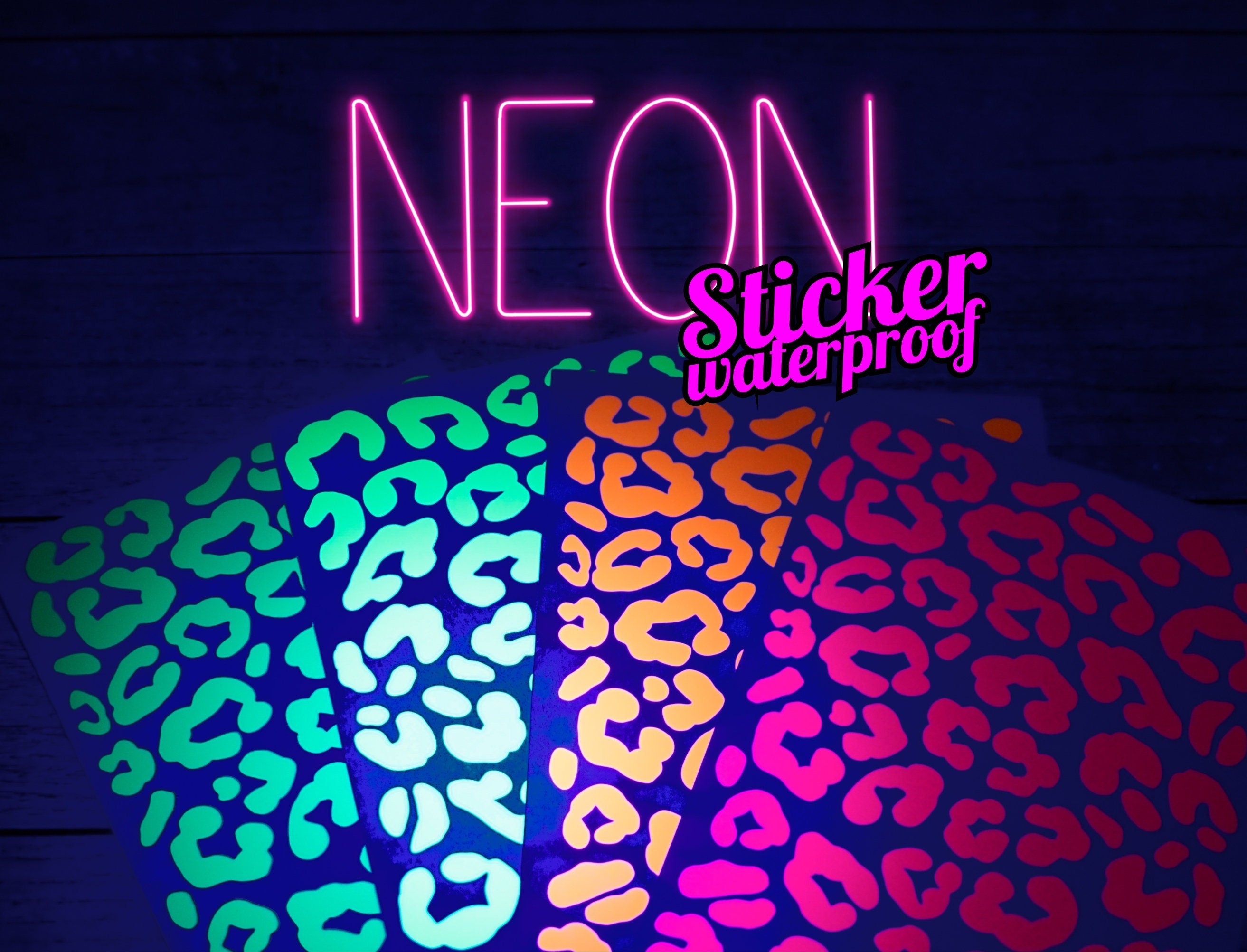NEON Sticker Animal Print spülmaschinenfest