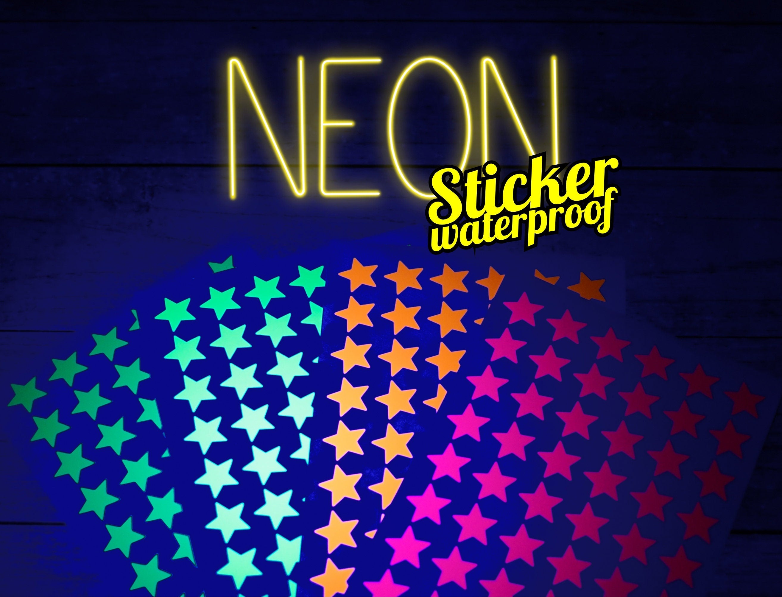 NEON Sticker Sterne waterproof