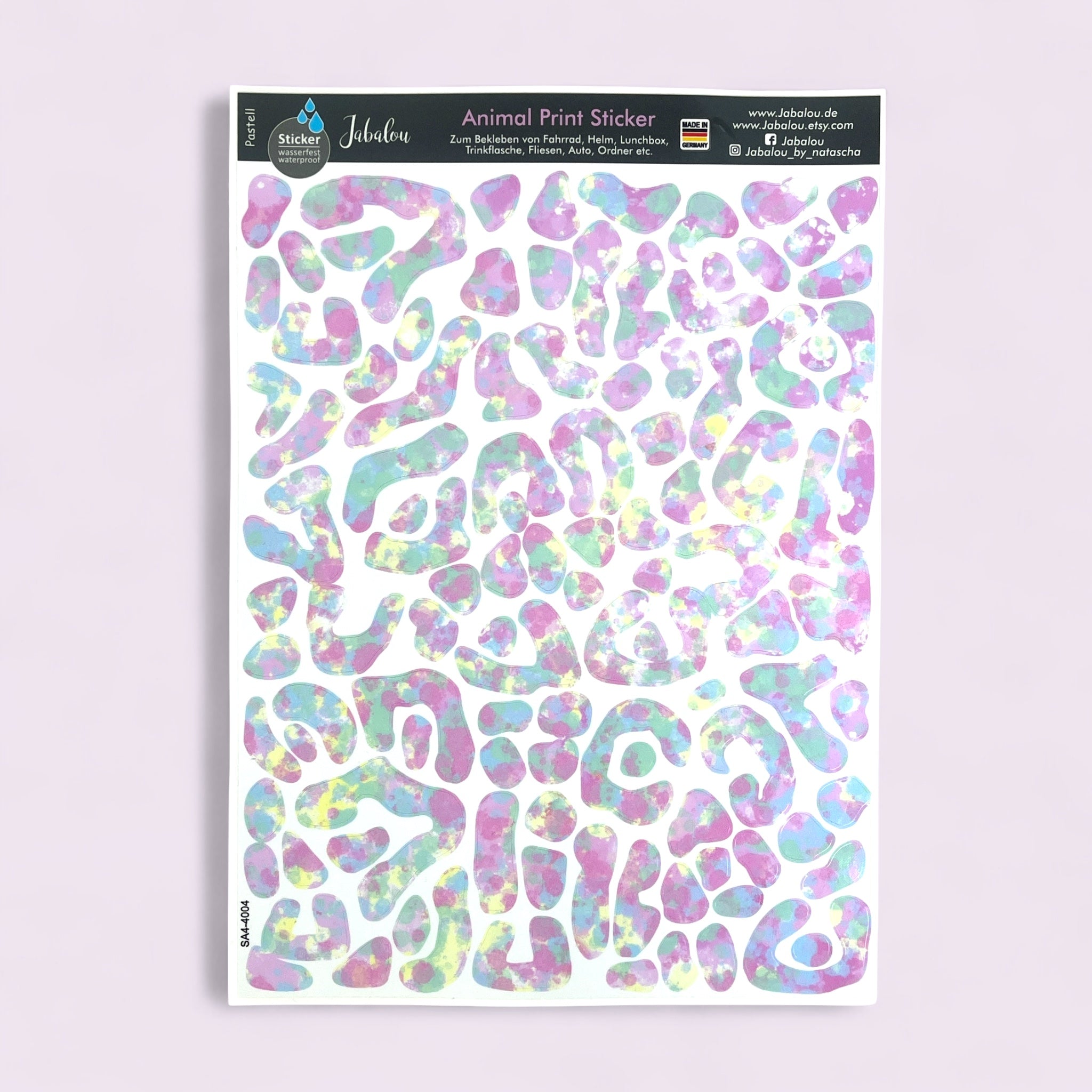 Aufkleber Animal Print pastel wasserfest