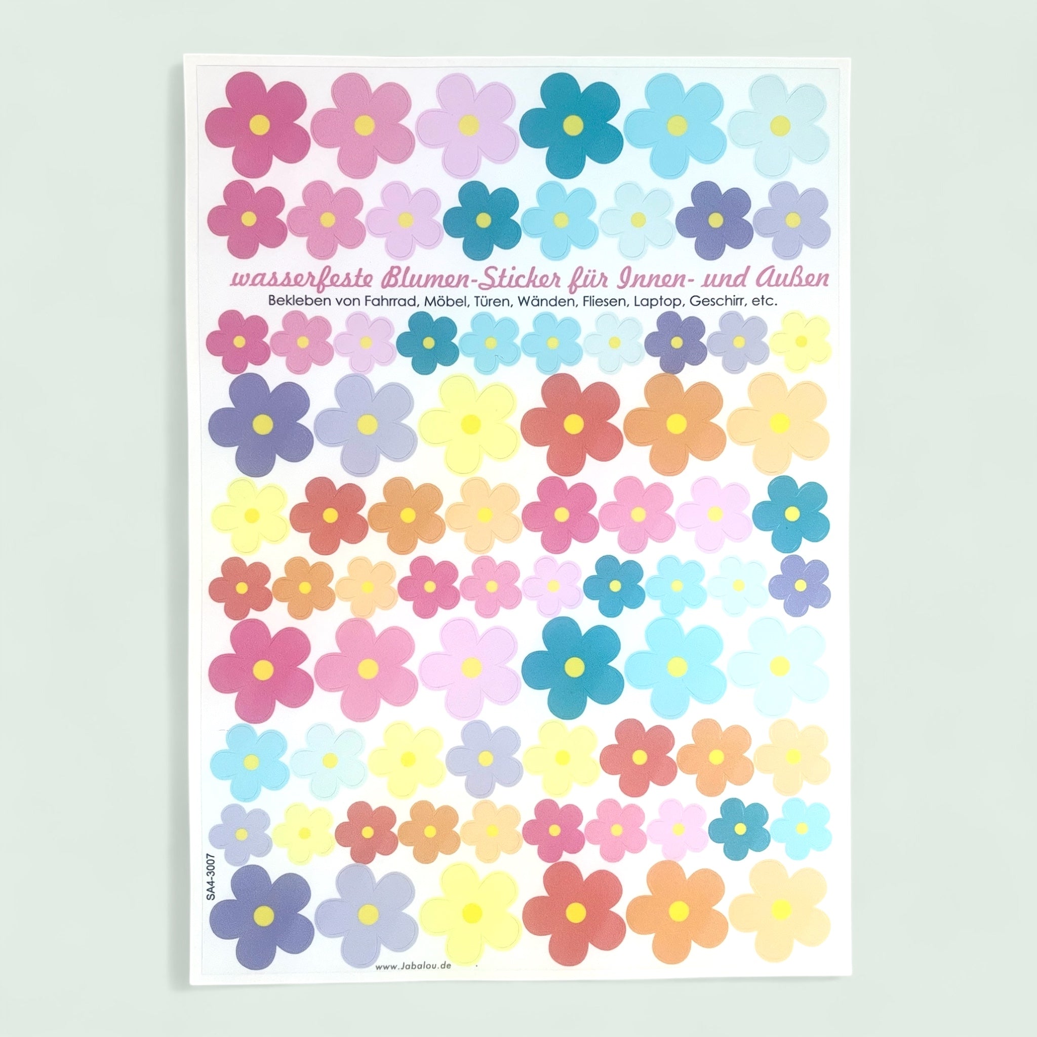 Sticker Blumen Pastell wasserfeste Aufkleber