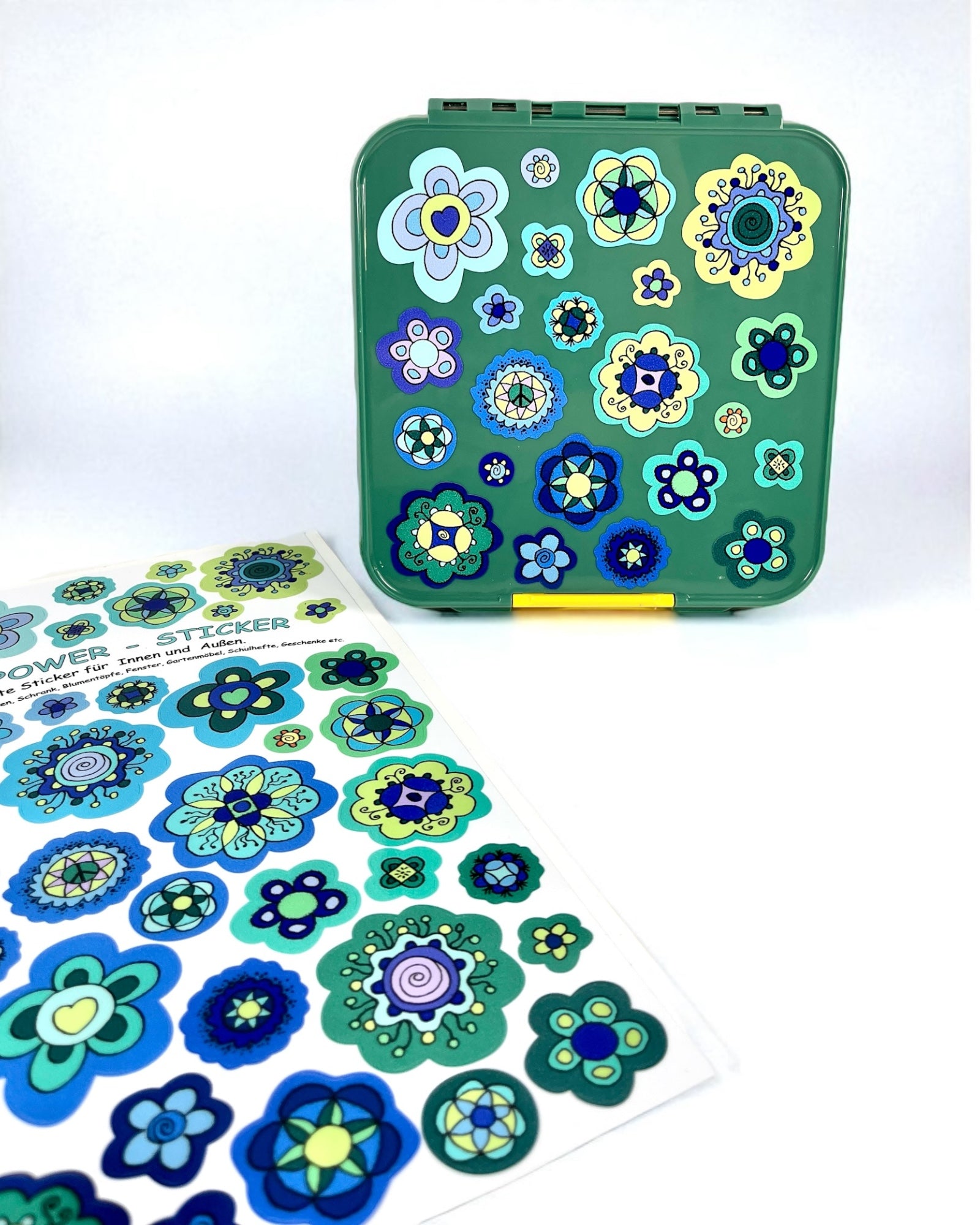 Sticker Blumen blau wasserfest Aufkleber