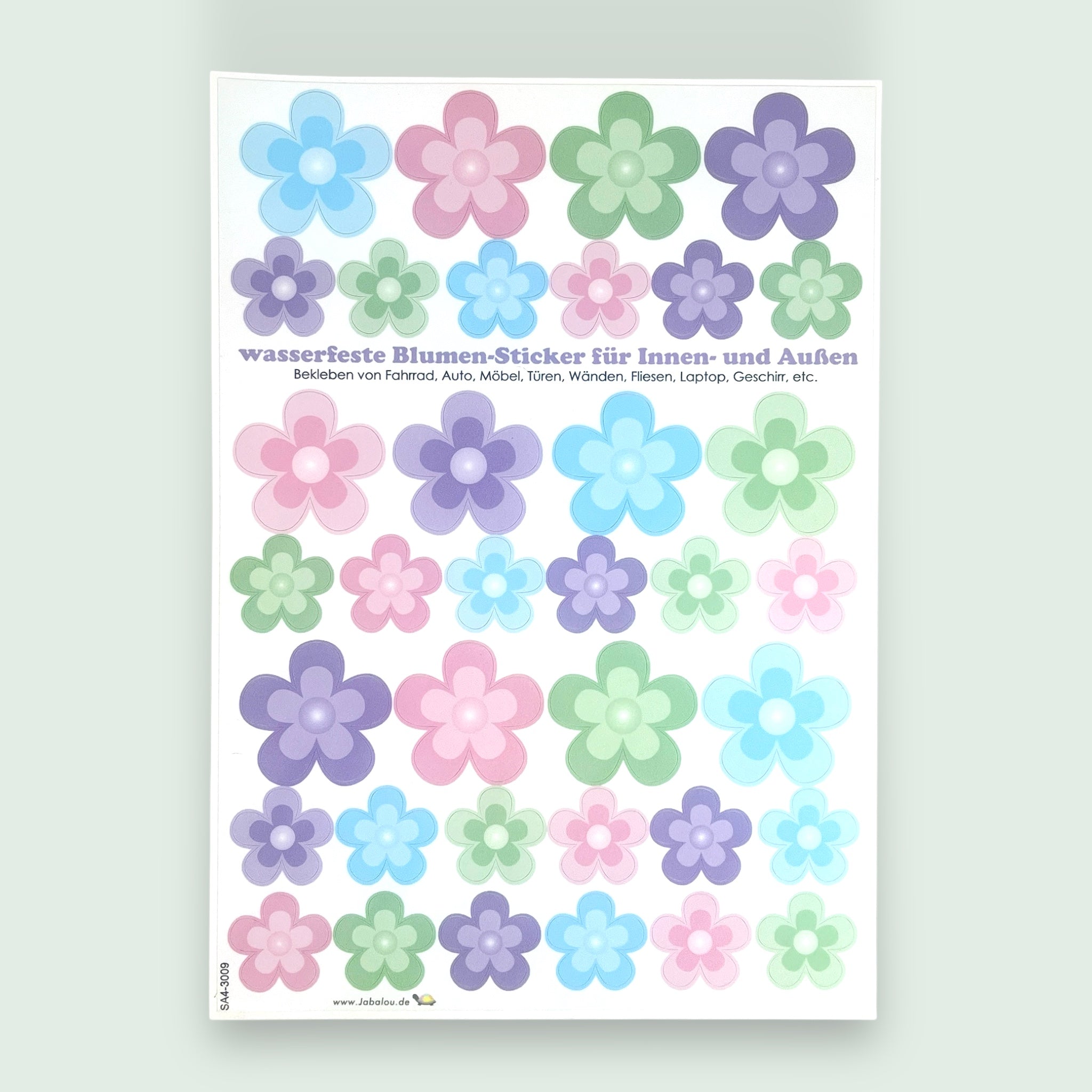 Sticker Blumen bunt hell, wasserfeste Aufkleber