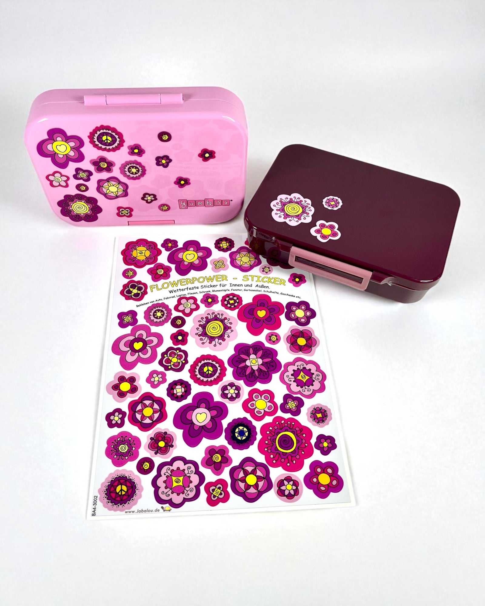 Sticker Blumen Pink wasserfest Aufkleber