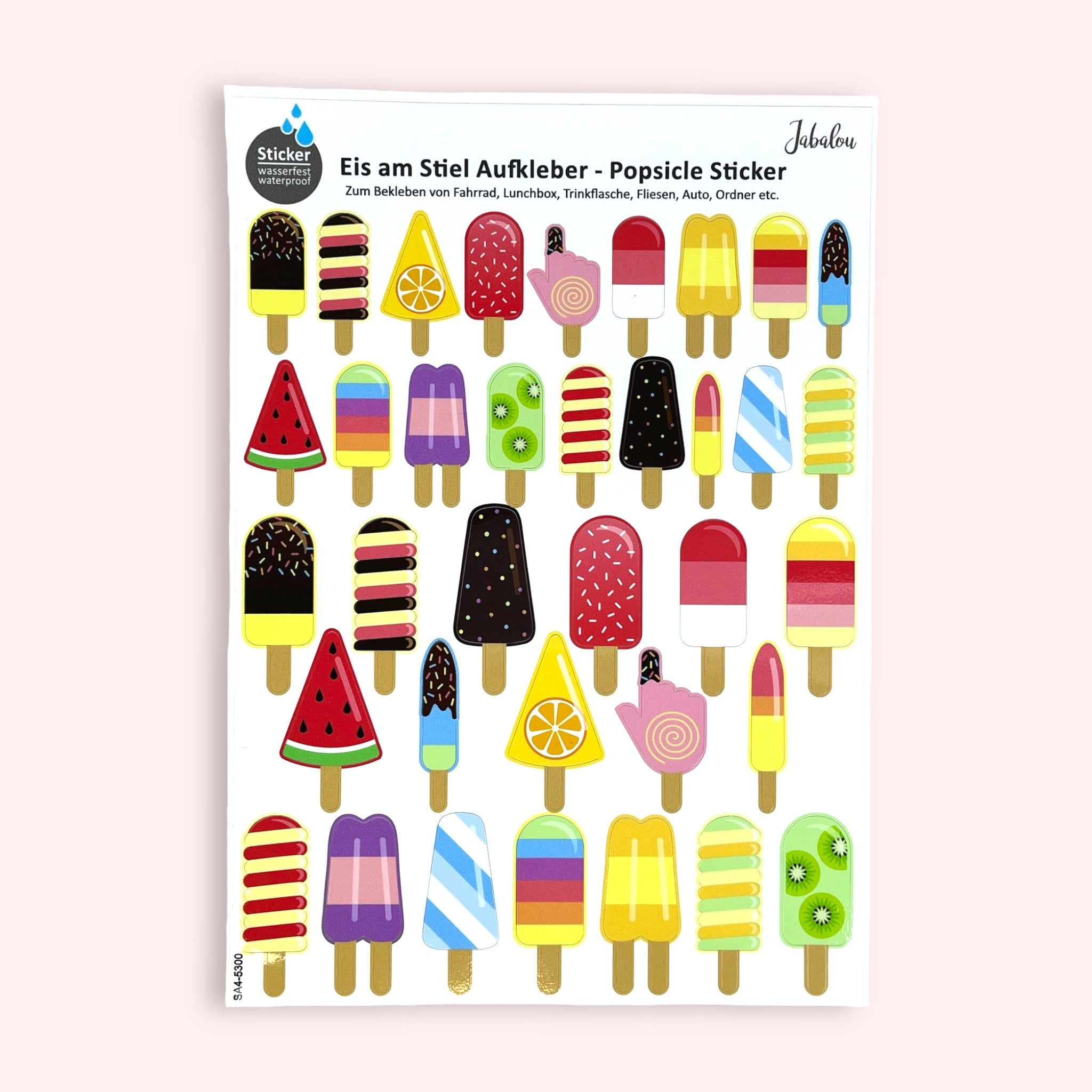 Sticker Eis am Stiel A4
