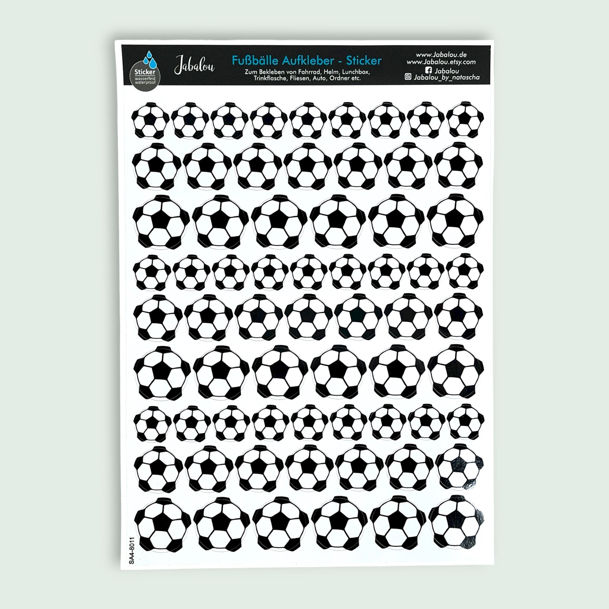 Aufkleber wasserfest Fußball