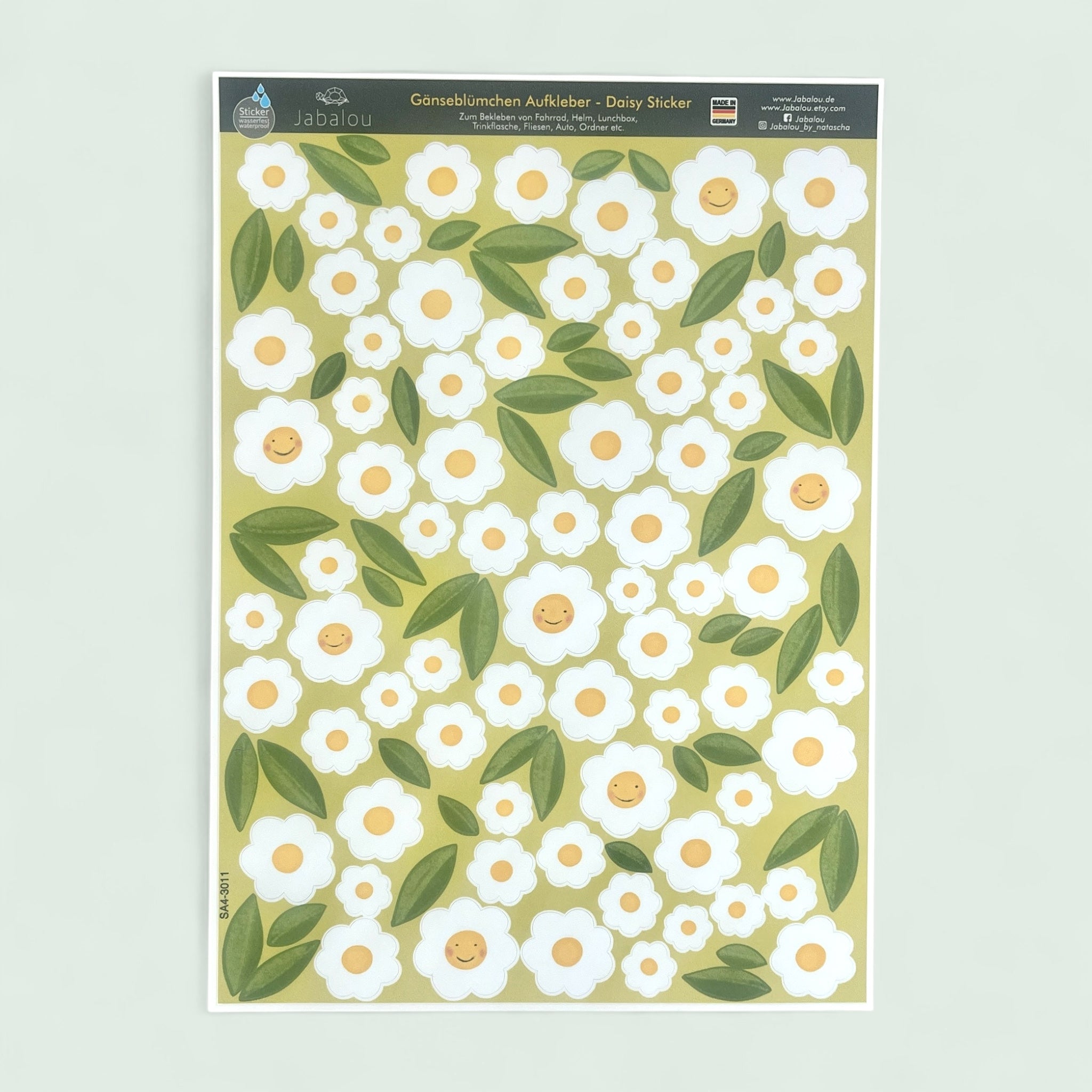 Aufkleber wasserfest Gänseblumen - Margeriten A4