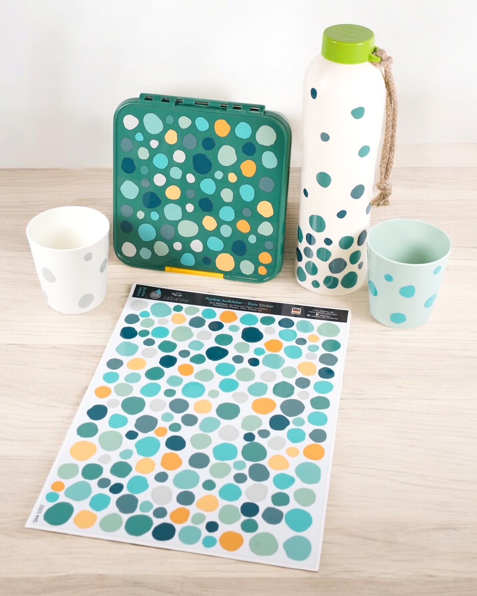 Punkte Sticker A4 spülmaschinenfest waterworld