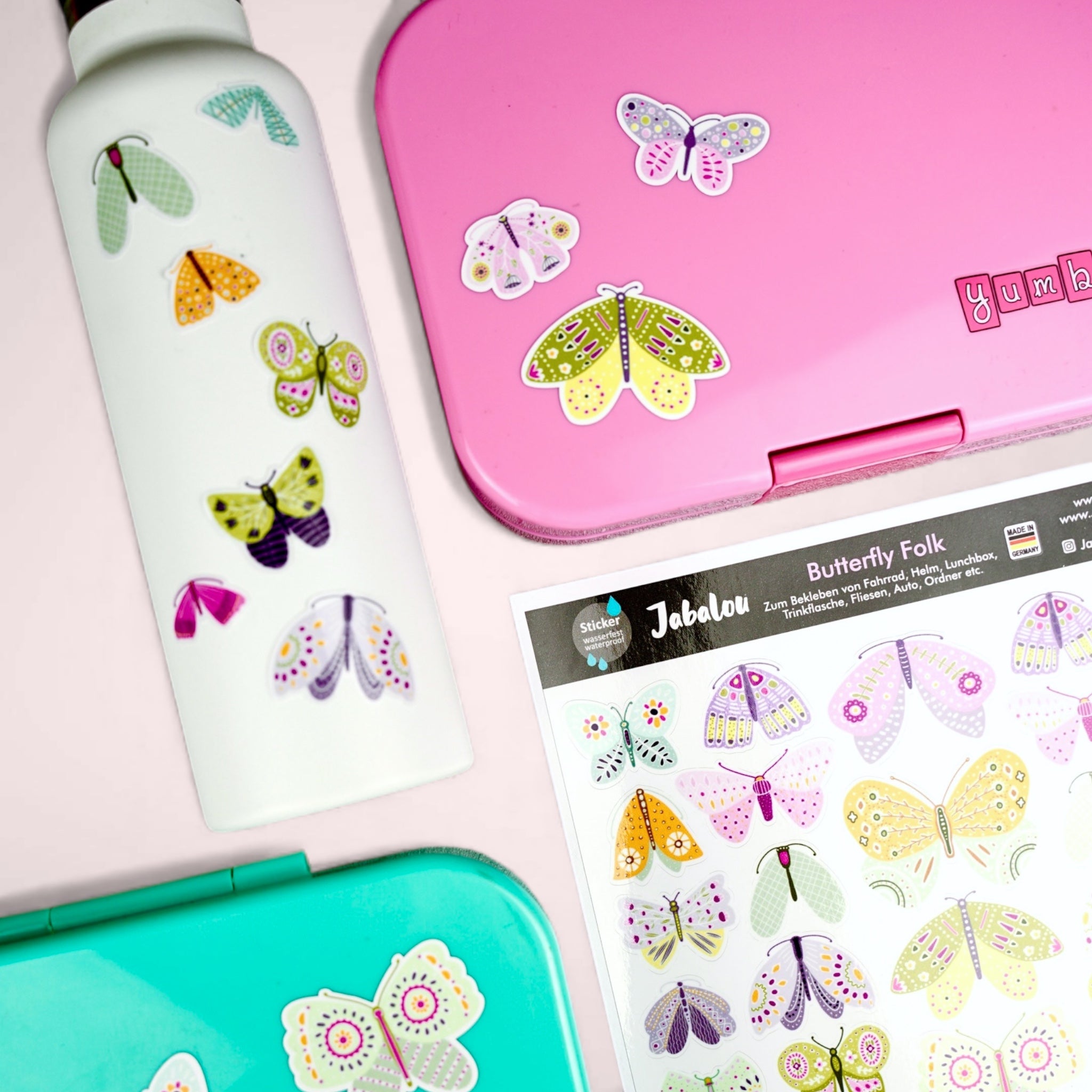 Aufkleber Schmetterlinge Folklore wasserfest