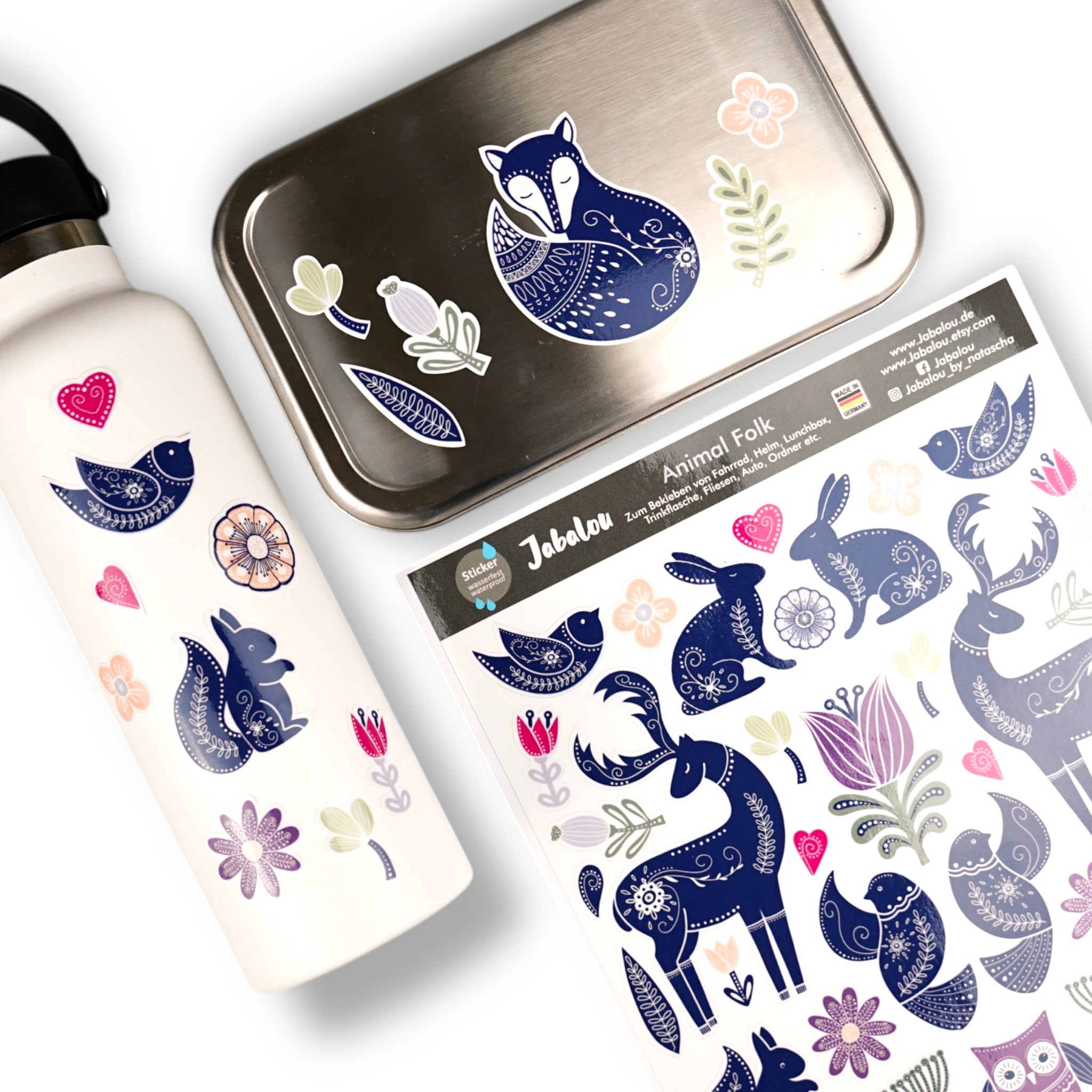 Aufkleber Tiere Folklore wasserfest