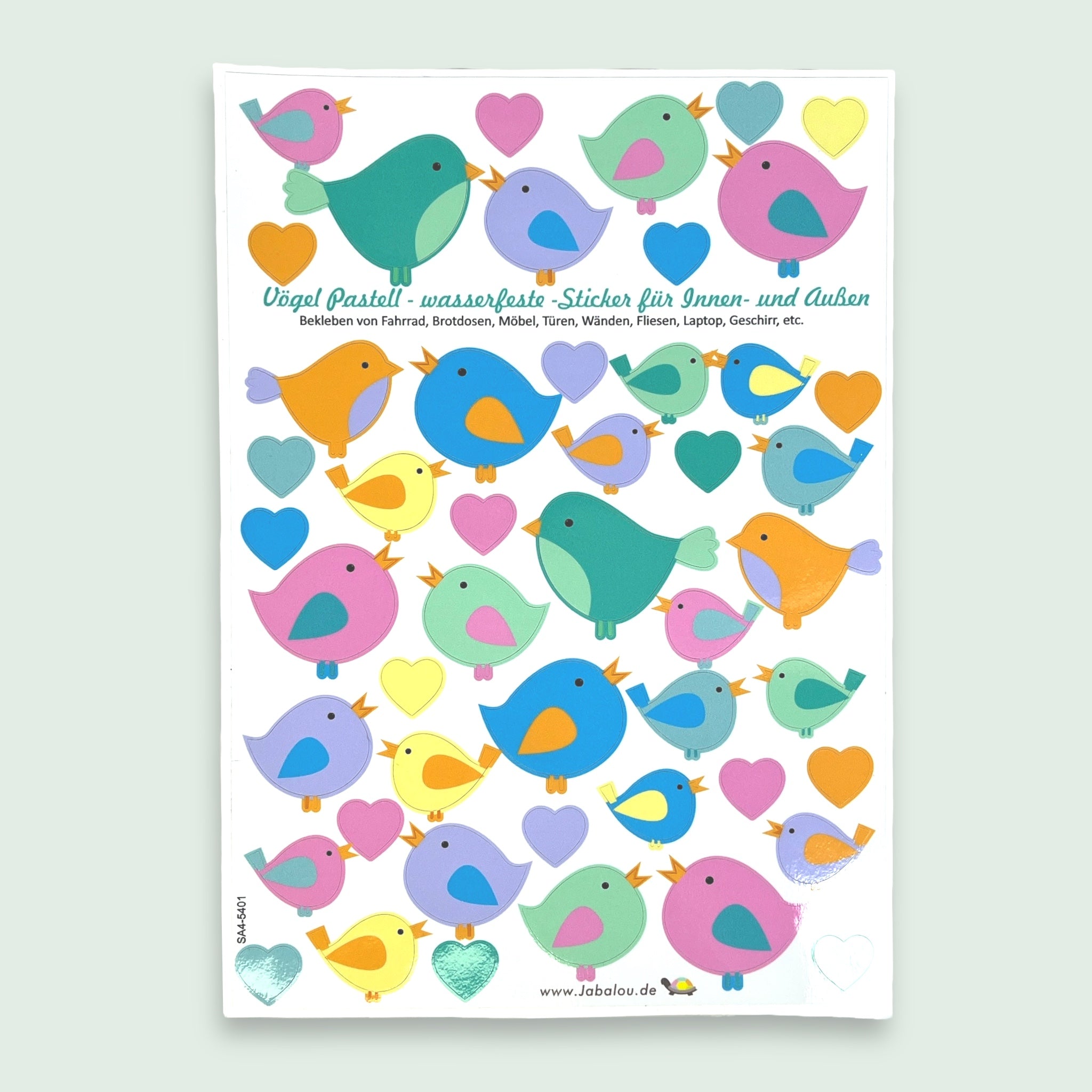 Sticker Vögel pastell wasserfest Aufkleber