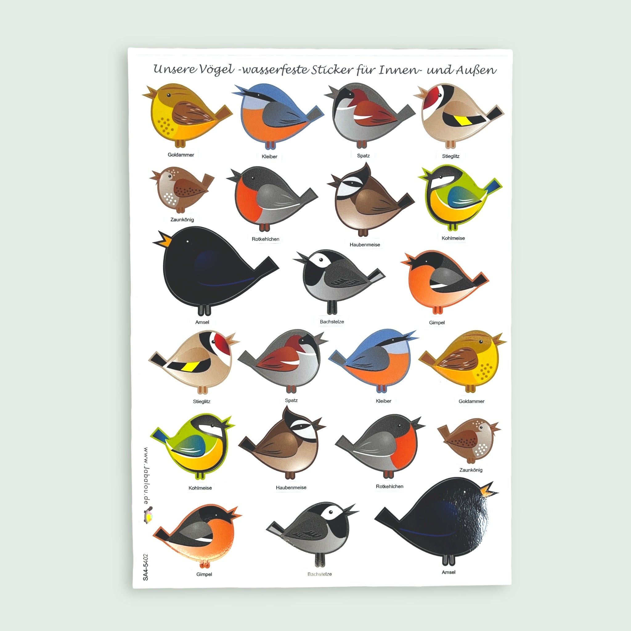 Sticker Unsere Vögel wasserfest Aufkleber