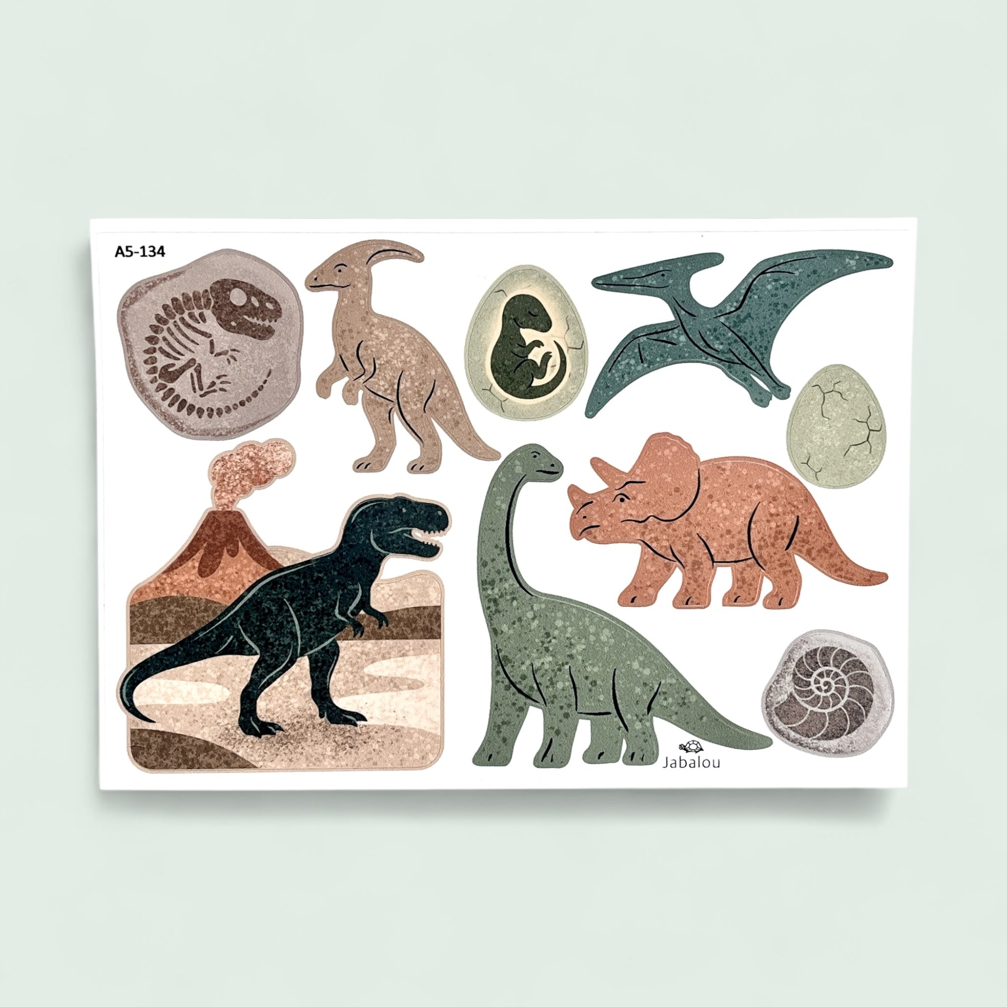 Dino spülmaschinenfeste Aufkleber in Größe A5