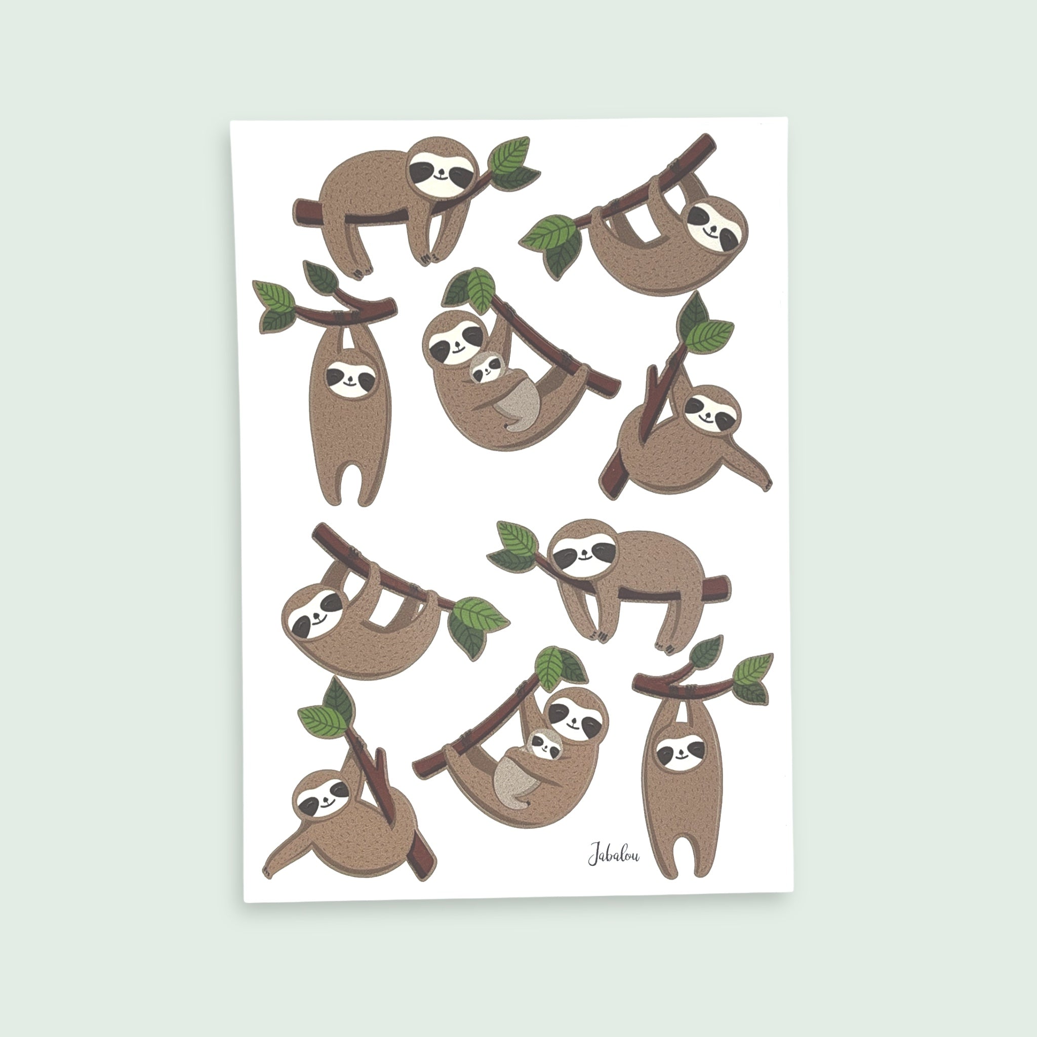 Faultier Sticker wasserfest A5