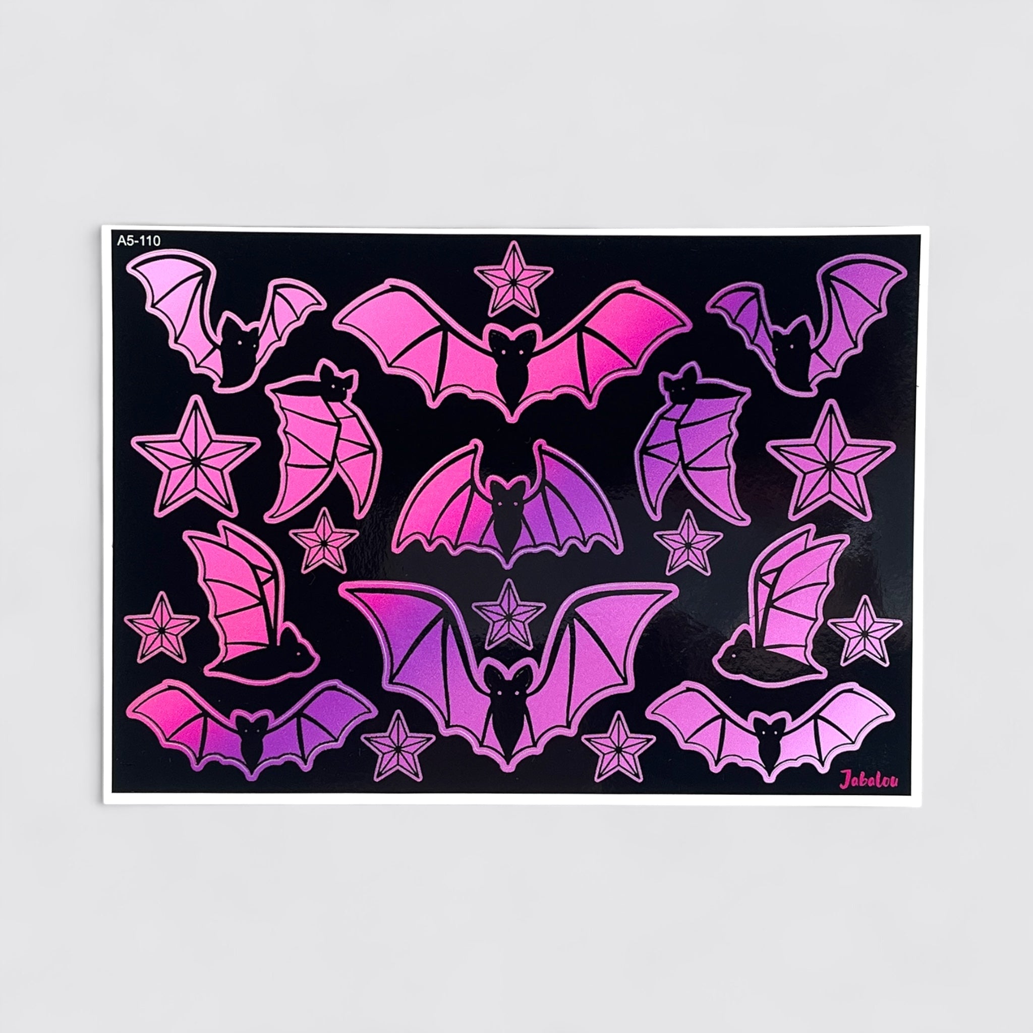 Sticker wasserfest Fledermaus Pink