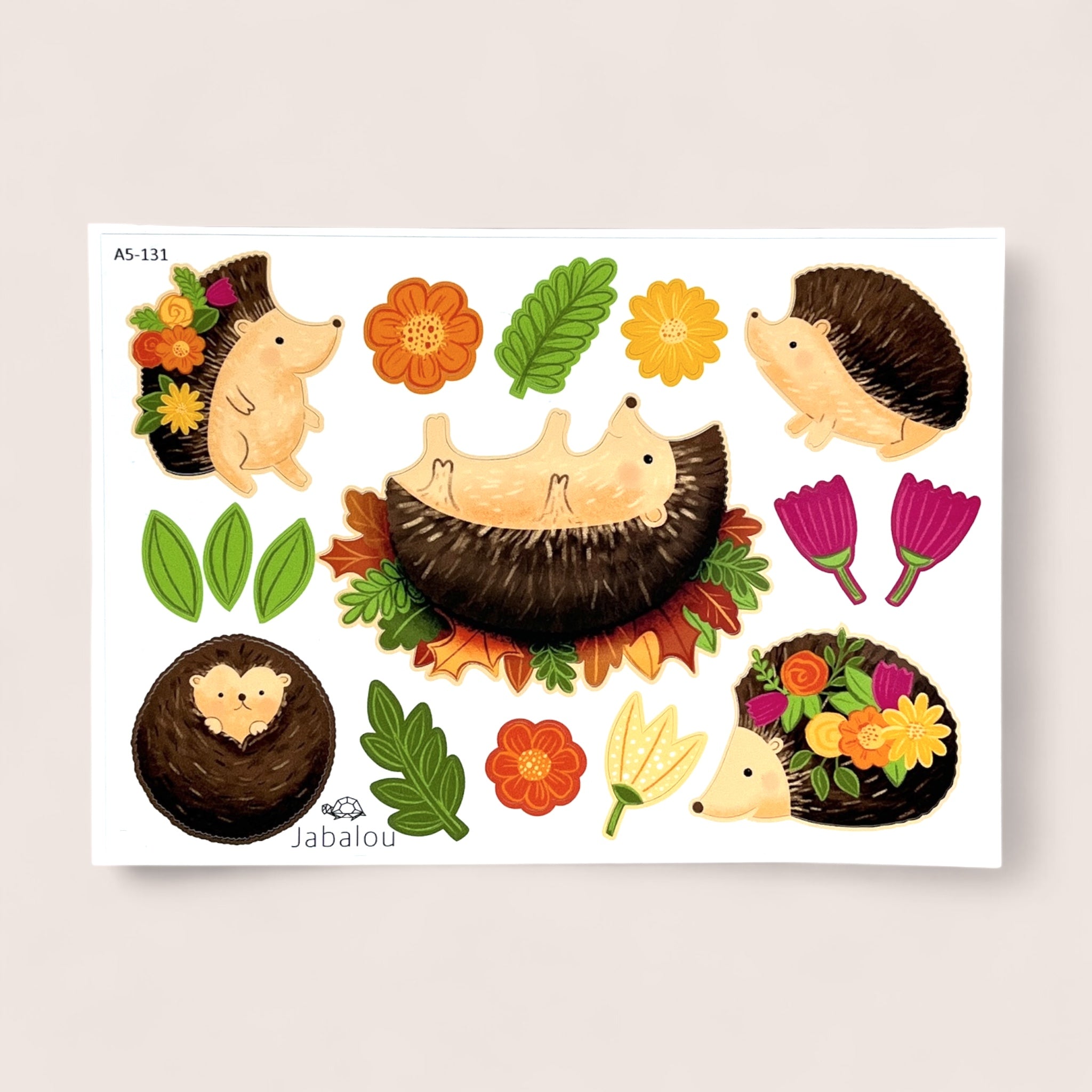 Sticker A5 Igel, Herbst spülmaschinenfest