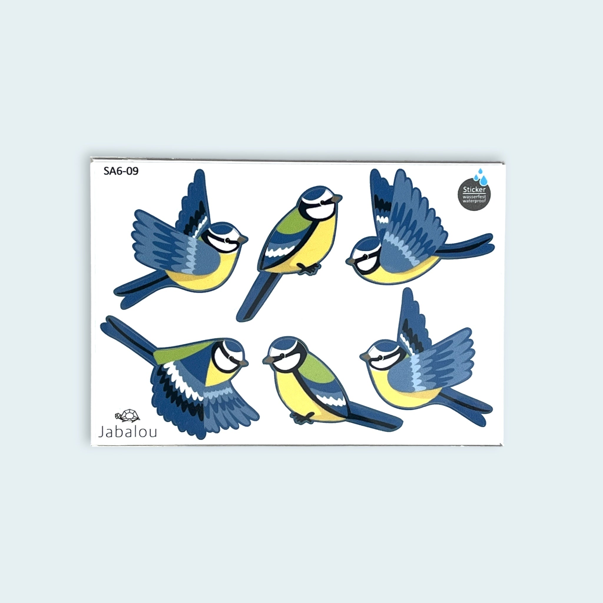 Sticker spülmaschinenfest Meisen A6