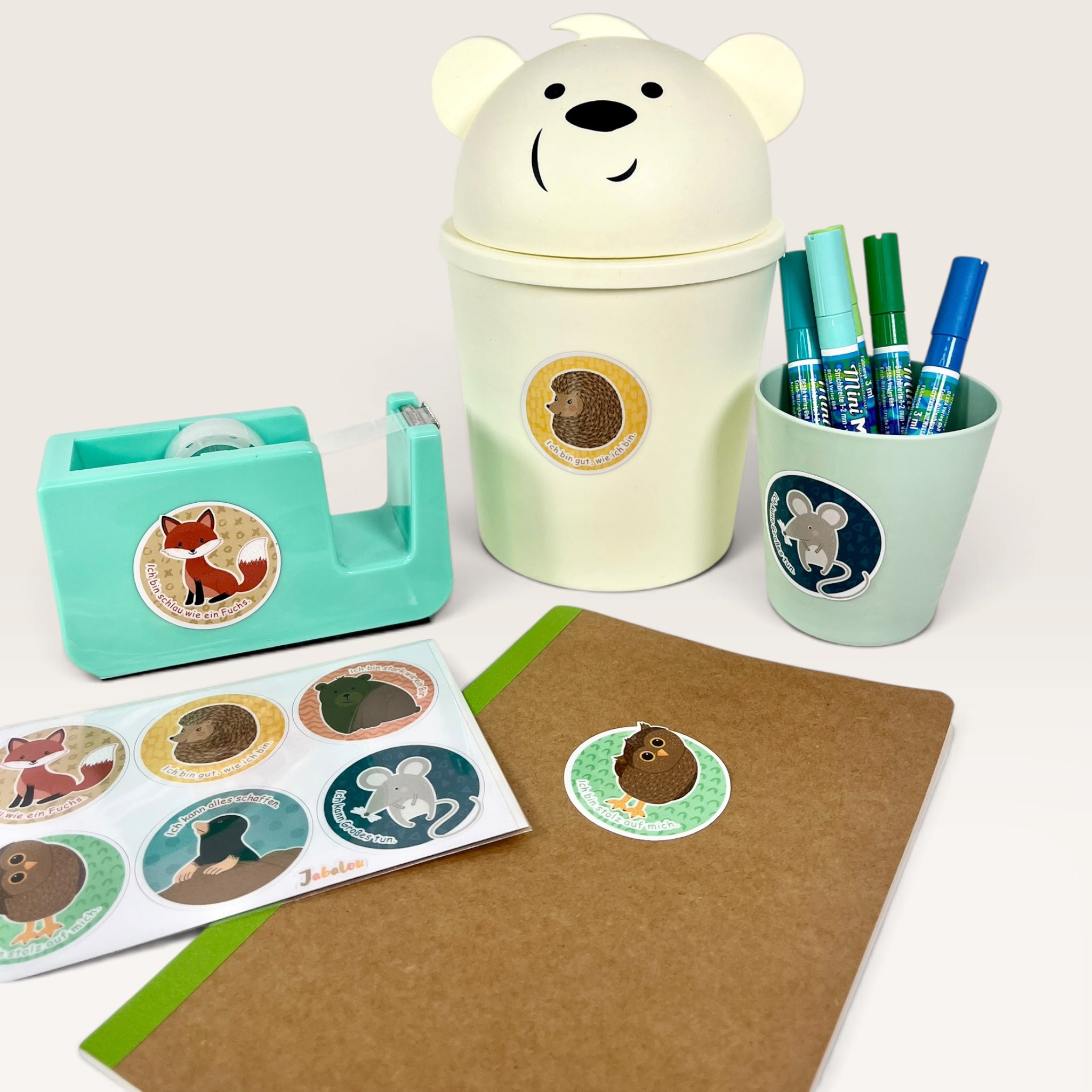Kinder Affirmation Sticker spülmaschinefest für Brotdosen und Trinkflaschen