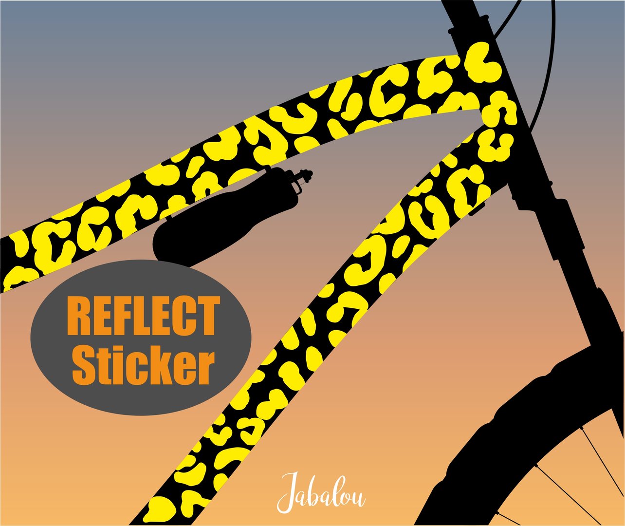 REFLECT Fahrradaufkleber Animal Print GELB
