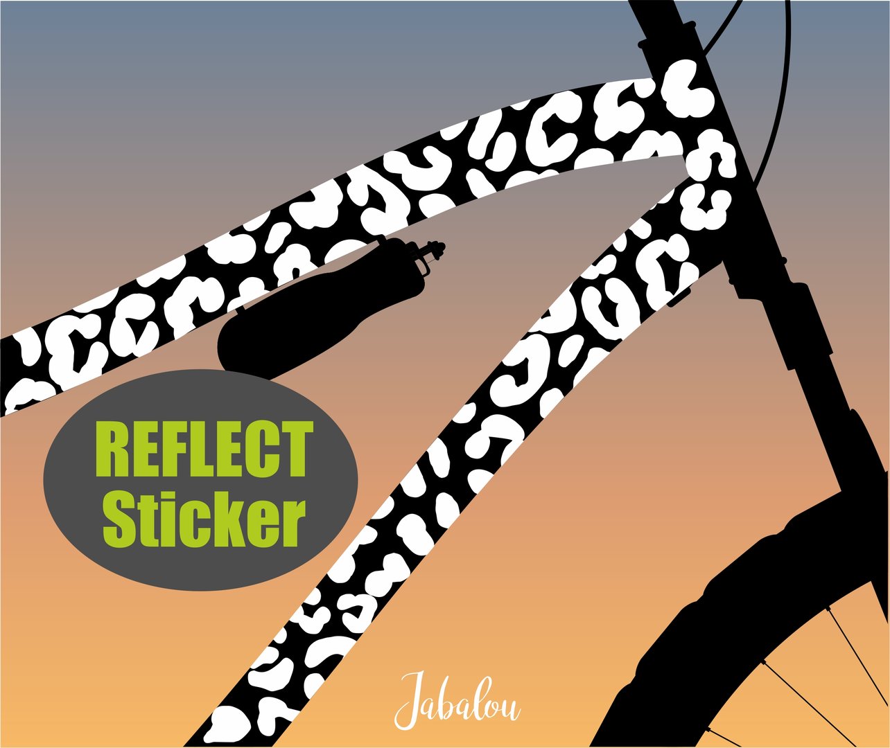 REFLECT Fahrradaufkleber Animal Print WEISS