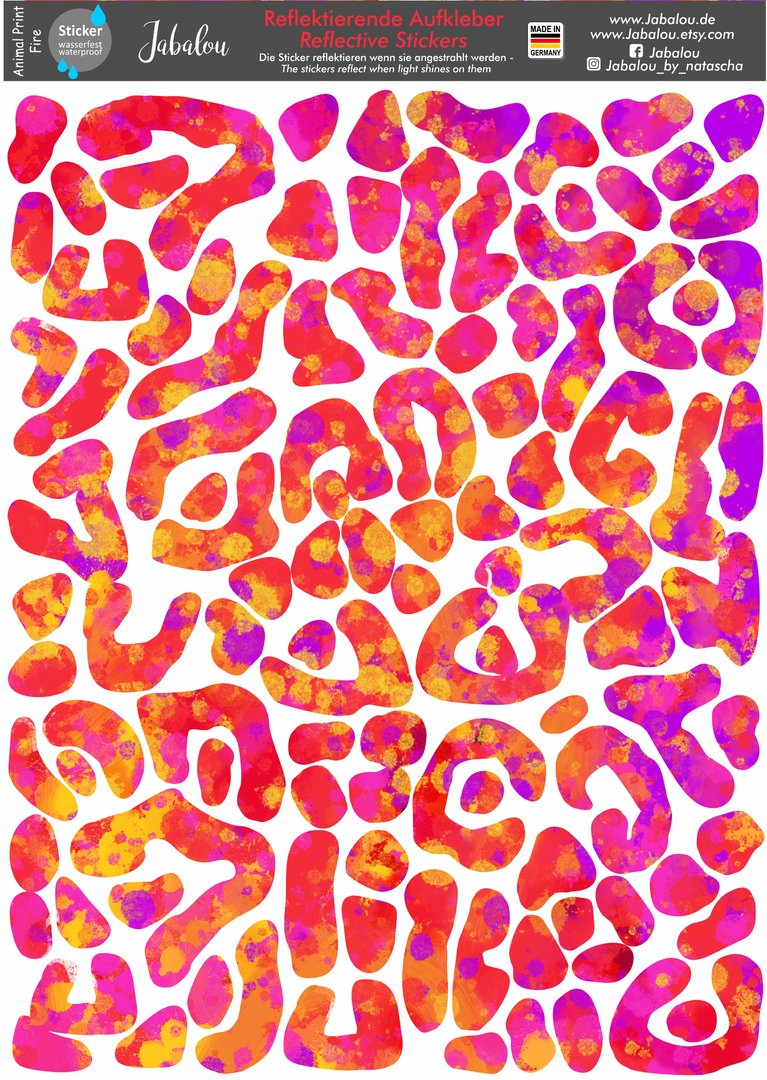 REFLECT Fahrradaufkleber Animal Print fire