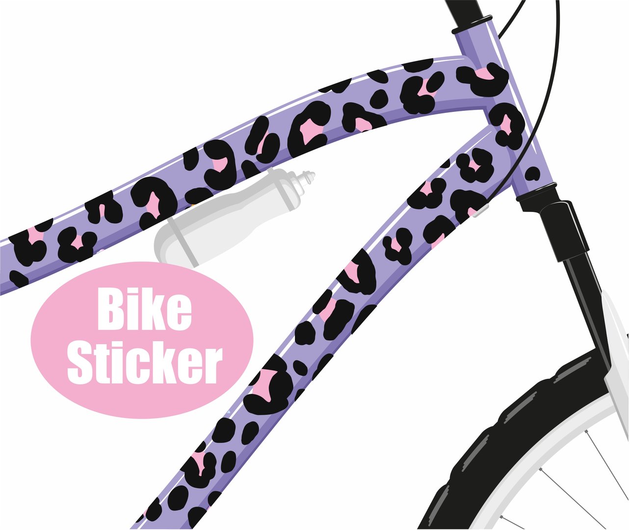 Fahradsticker Animal Print pink