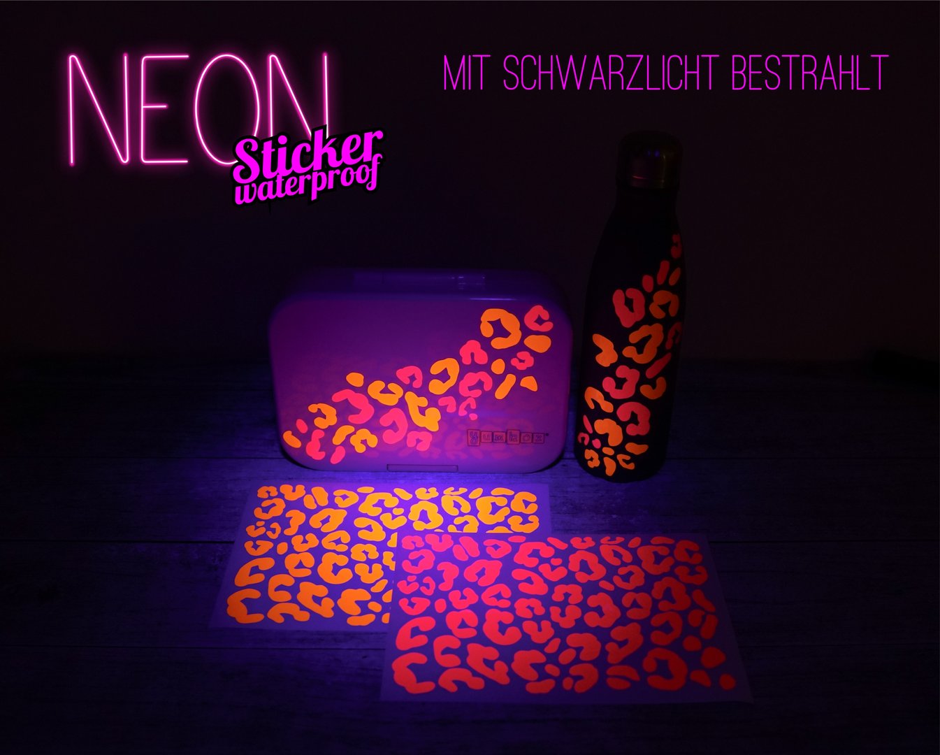 NEON Sticker Animal Print spülmaschinenfest