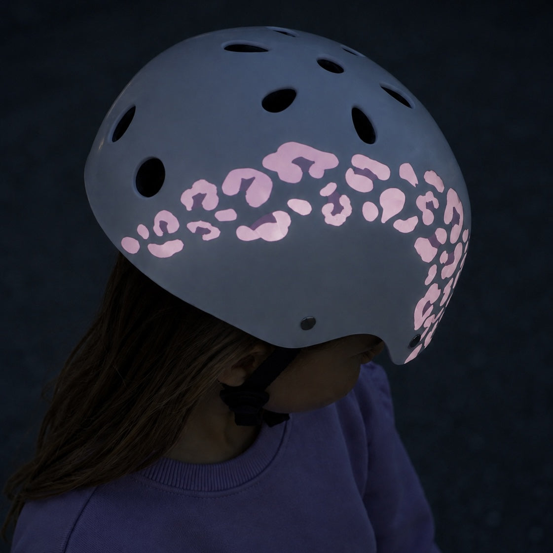 Reflektierende Fahrradaufkleber Leoparden Muster ROSA - reflective Sticker für Fahrrad Helm