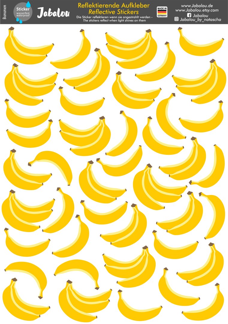 REFLECT Fahrradaufkleber Bananen