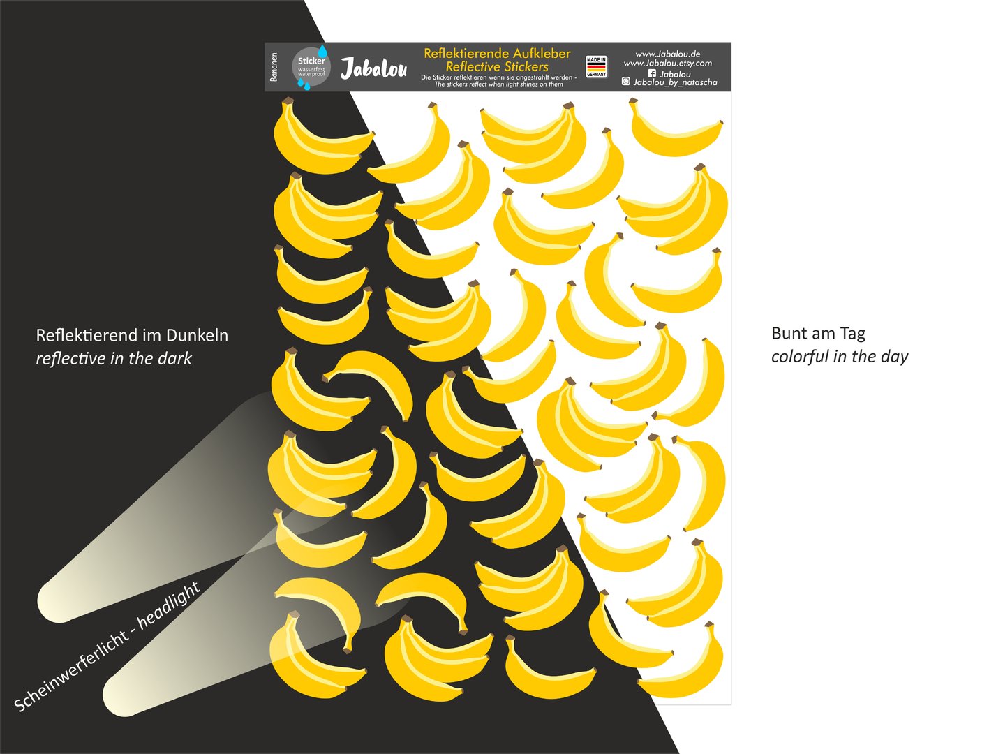 REFLECT Fahrradaufkleber Bananen