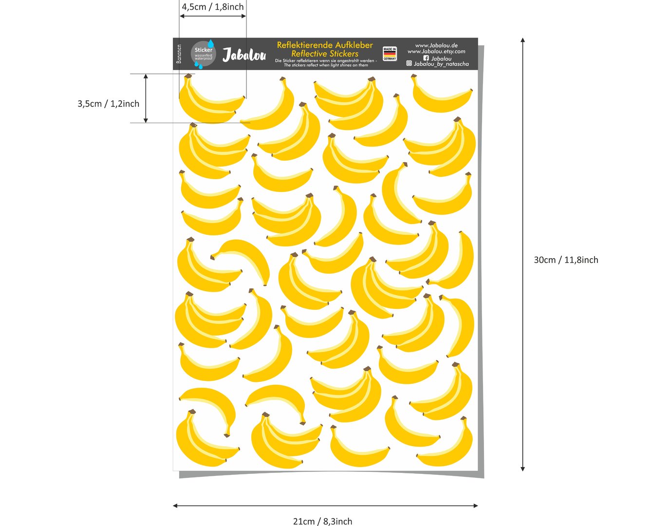 REFLECT Fahrradaufkleber Bananen
