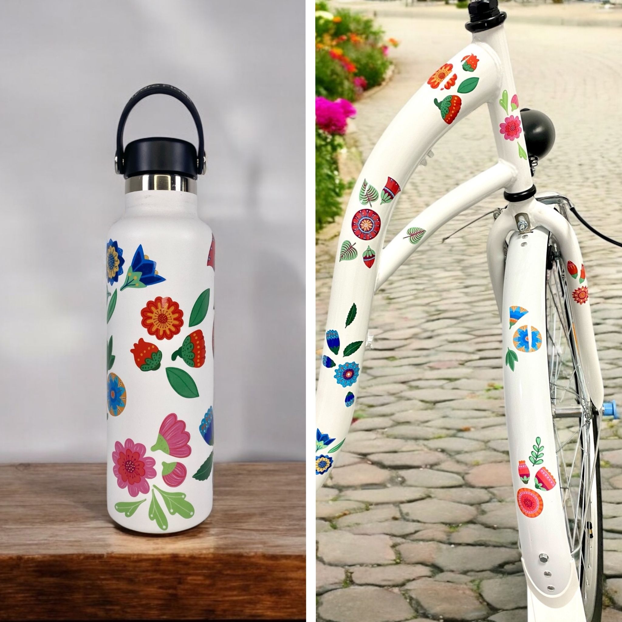 Blumen Frida Sticker spülmaschinenfest A4 mexikanische Folklore