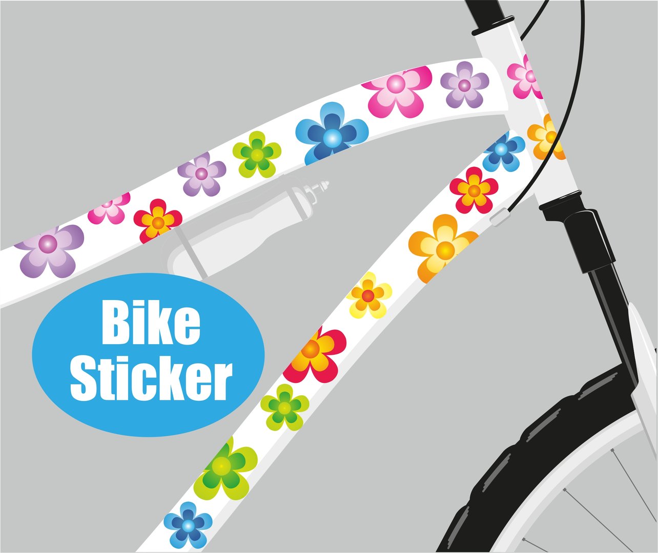 Sticker Blumen bunt wasserfeste Aufkleber