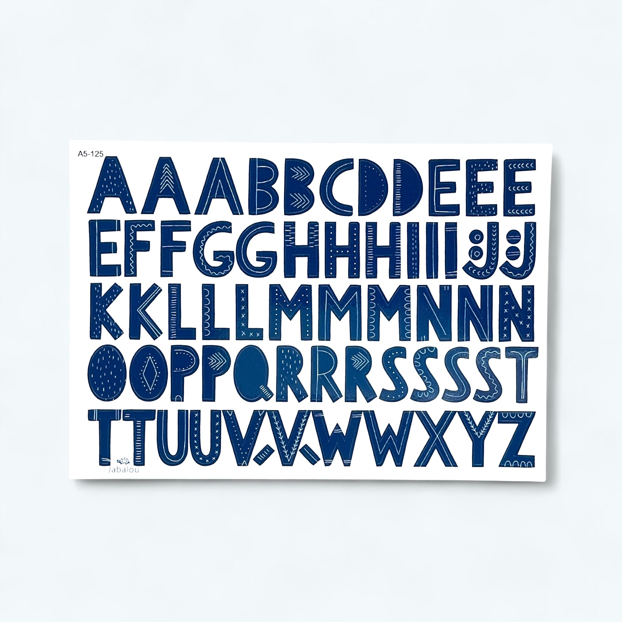 Buchstaben Sticker BLAU spülmaschinenfest – Brotdosen & Trinkflaschen personalisieren