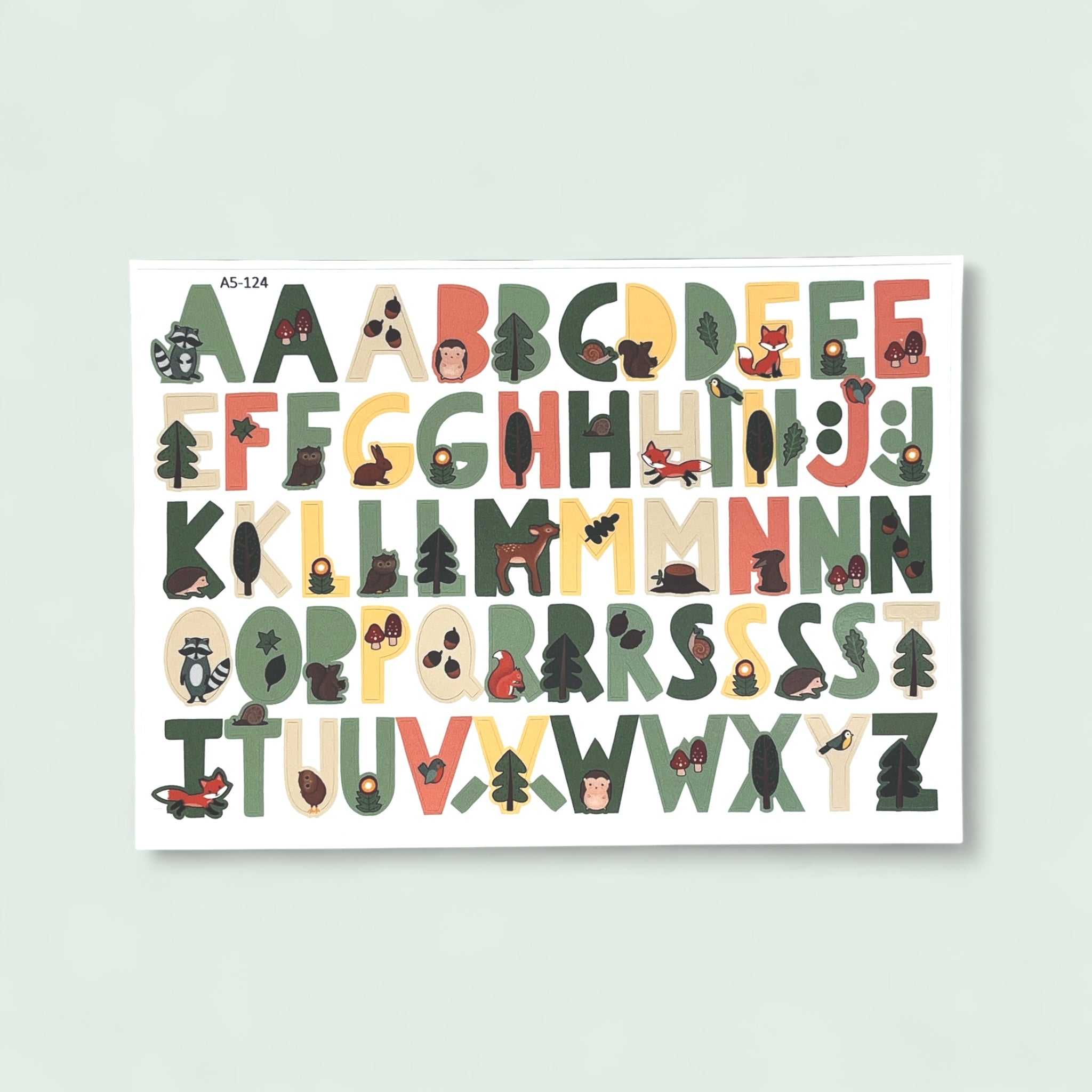 Buchstaben Sticker WALD spülmaschinenfest – Brotdosen & Trinkflaschen personalisieren