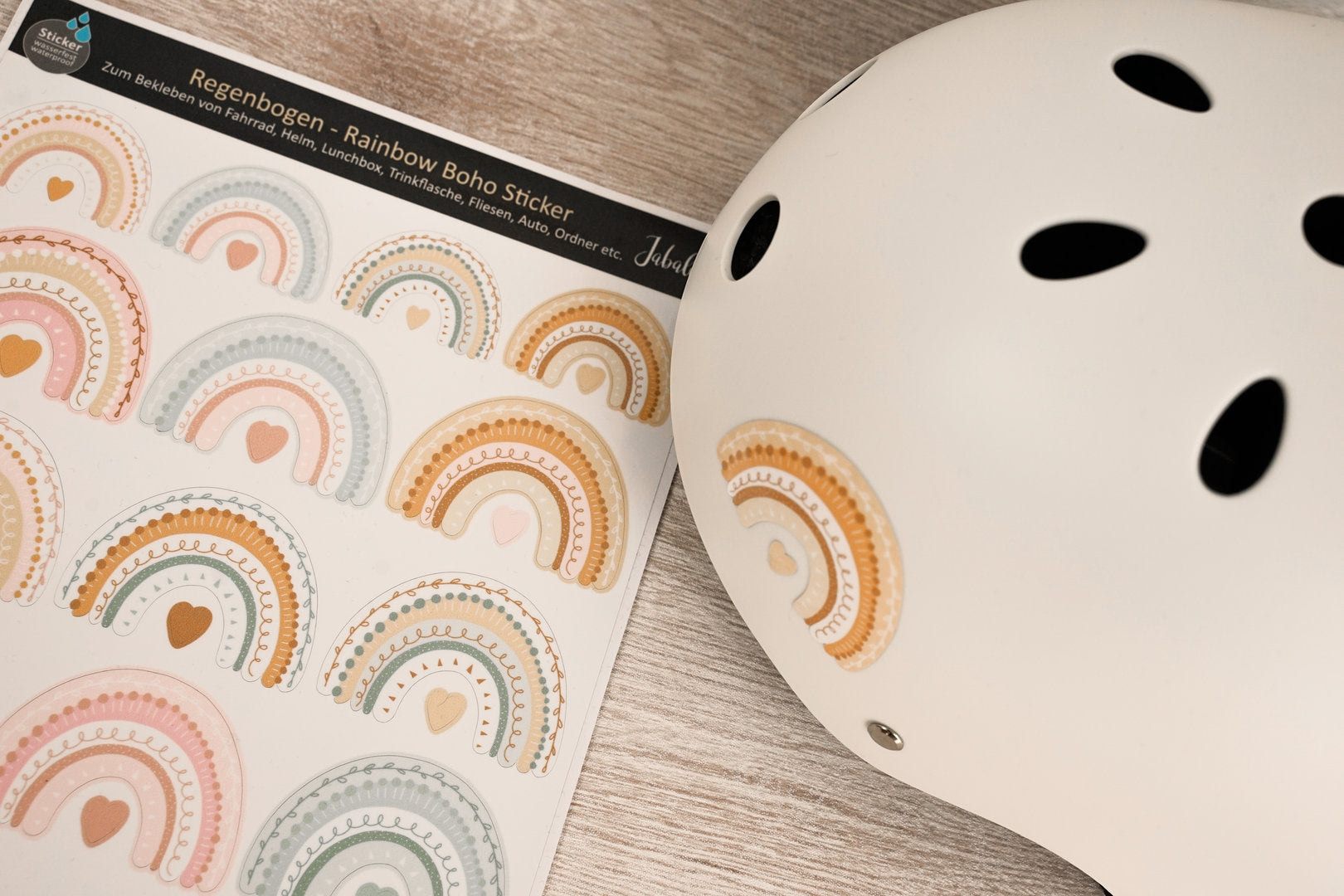 Sticker wasserfest Regenbogen boho