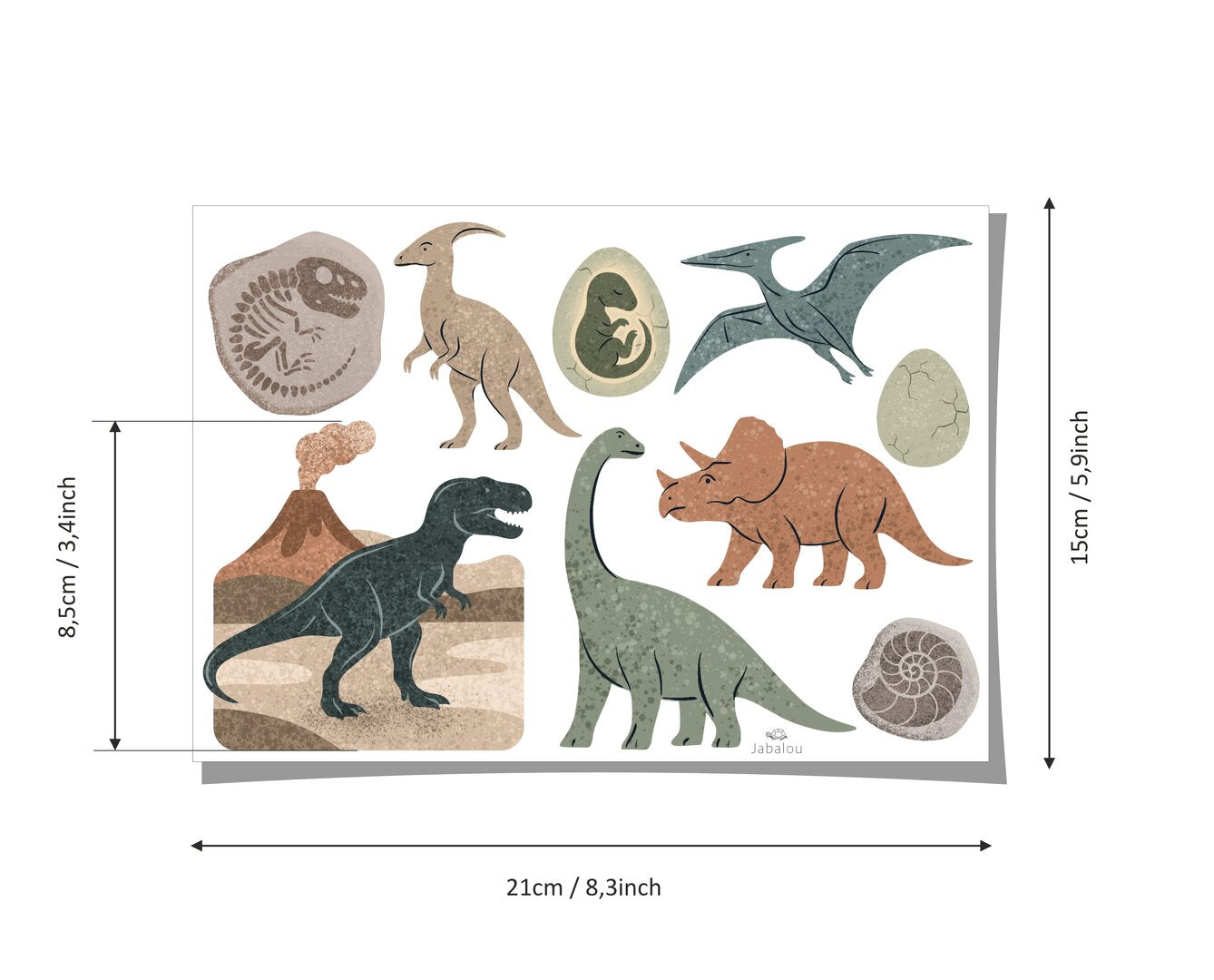 Dino spülmaschinenfeste Aufkleber in Größe A5